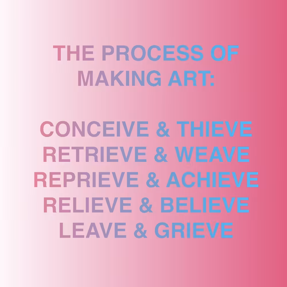 THE PROCESS OF MAKING ART