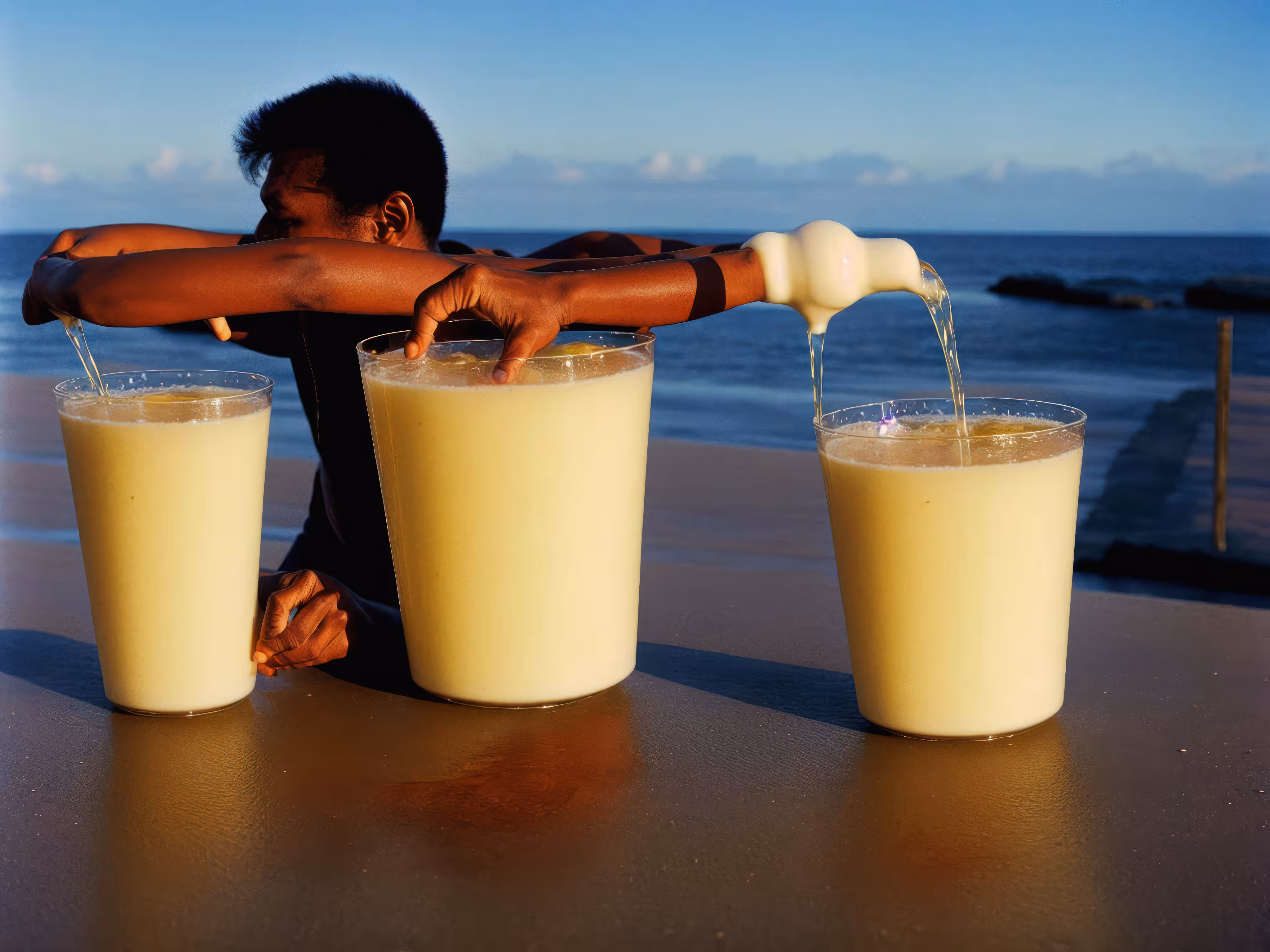 Three Milk Glasses