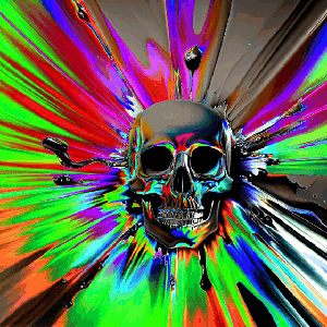 Flashing crazy skull