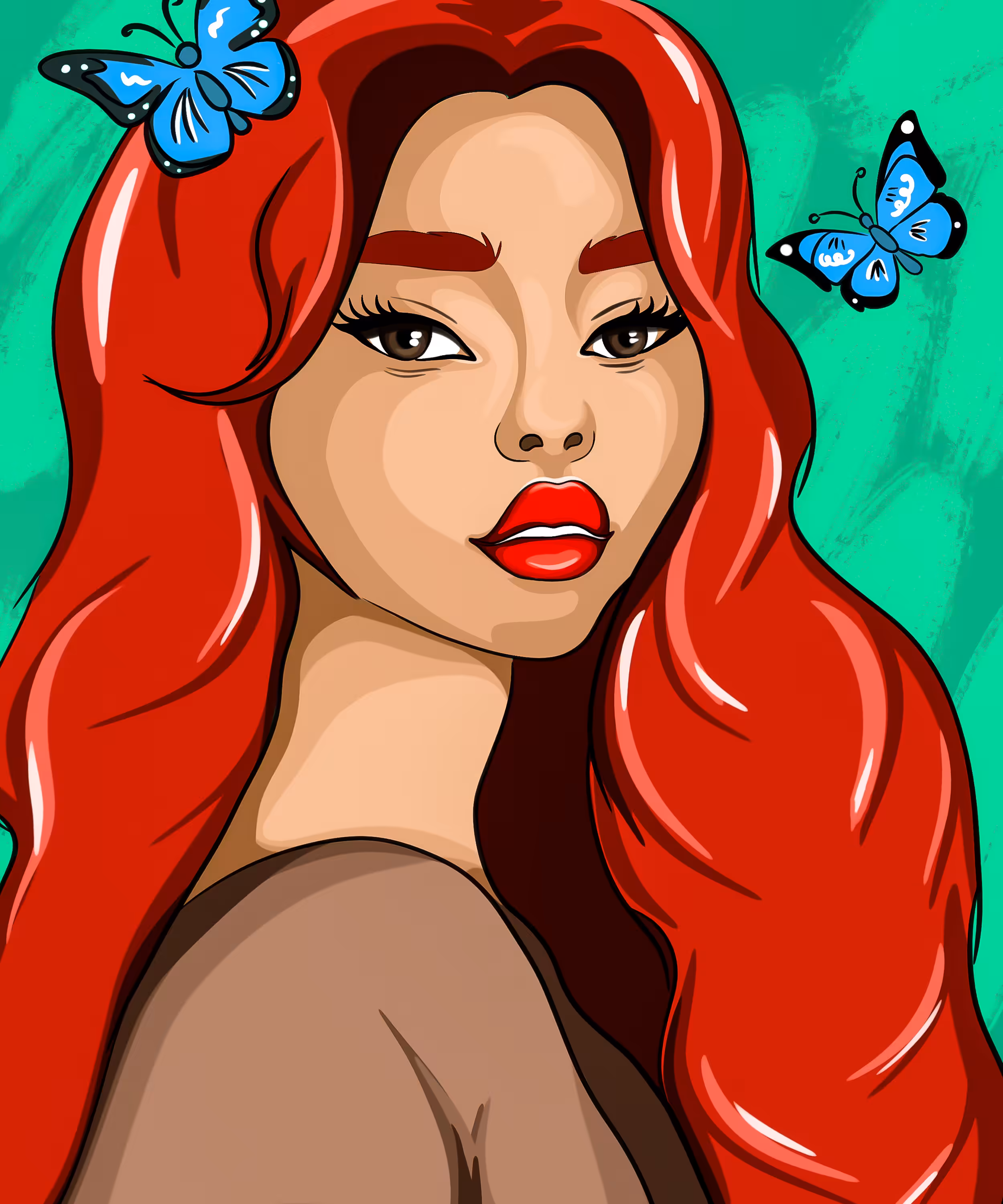Art (NO AI): Fire Girl