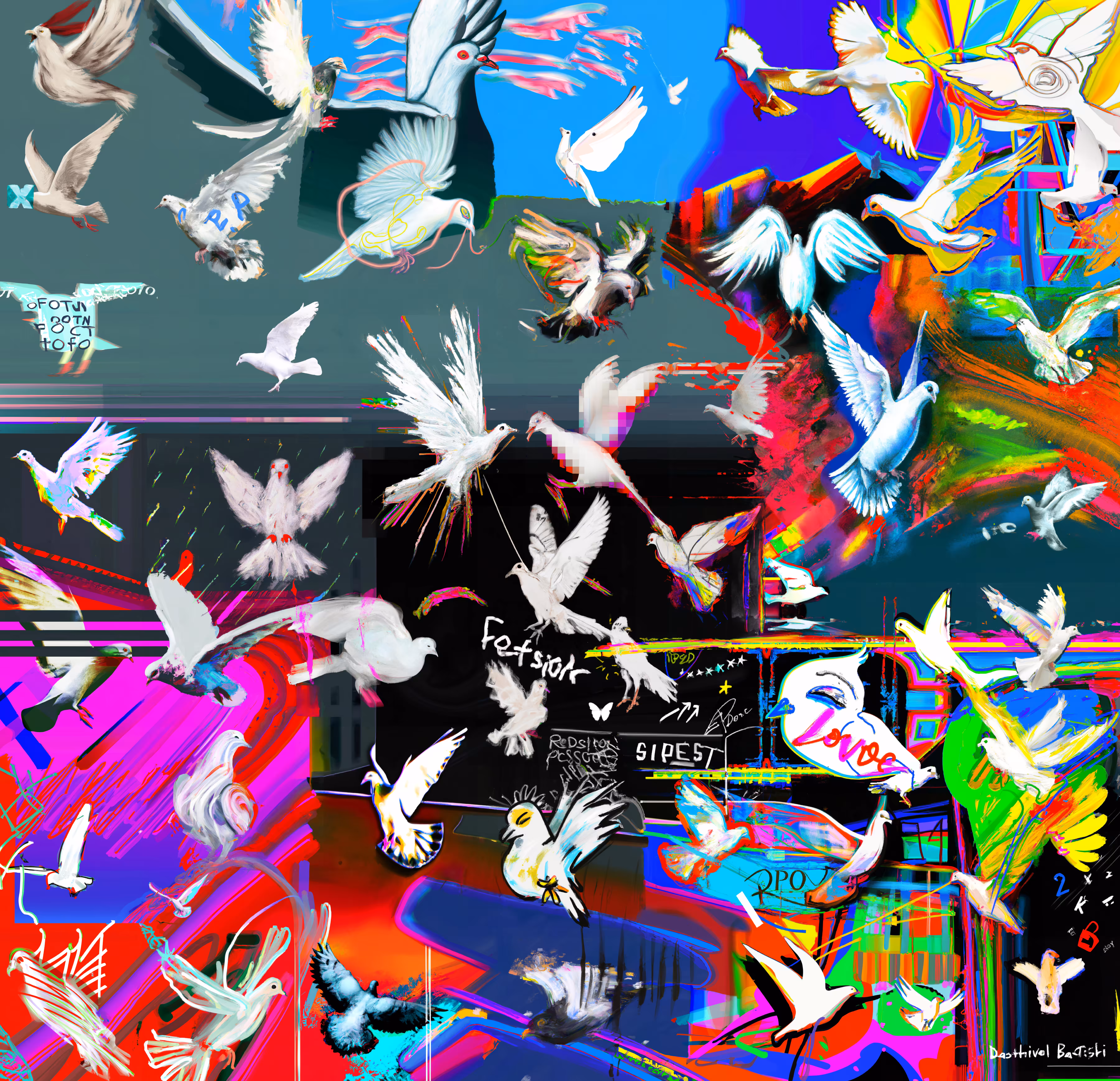 White Flying Dove