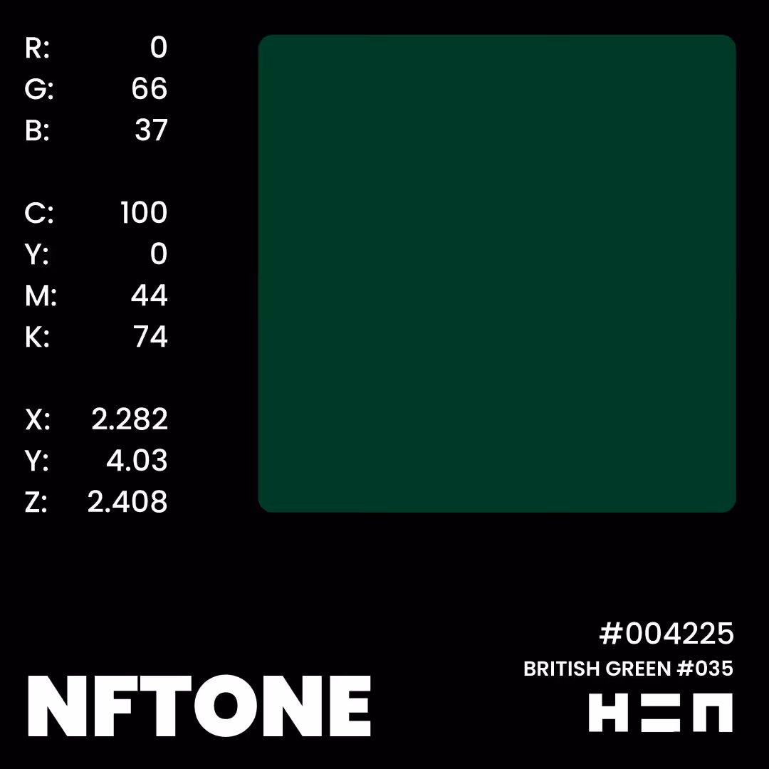 NFTONE - British Green - #035 - H=N Classic Swatches Collection