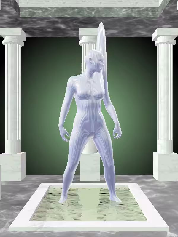 HeavenComputer: The Shooter Melted Blue Woman #3687