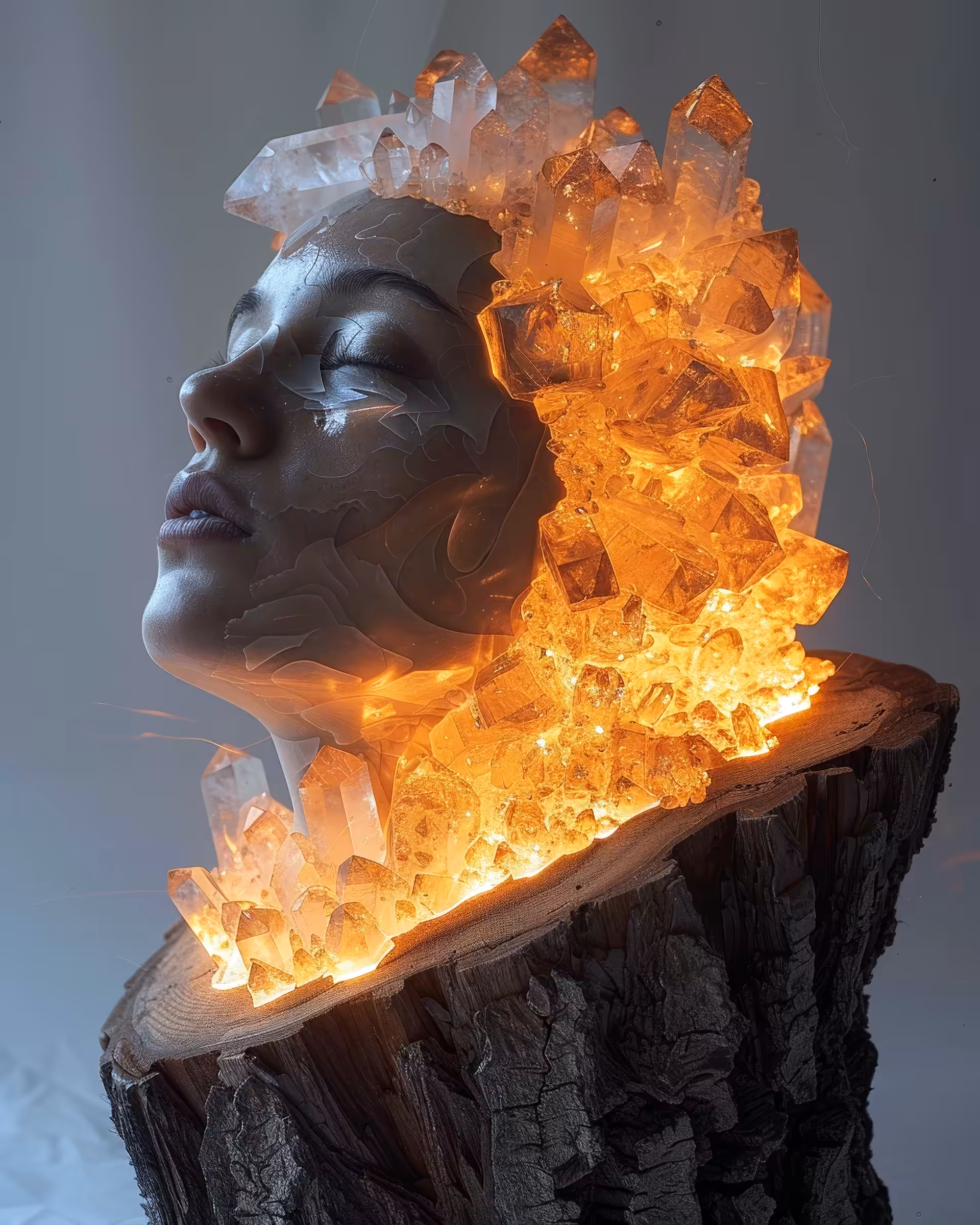 Art in the Age of AI: Glimmering Reflections: Surreal Portrait