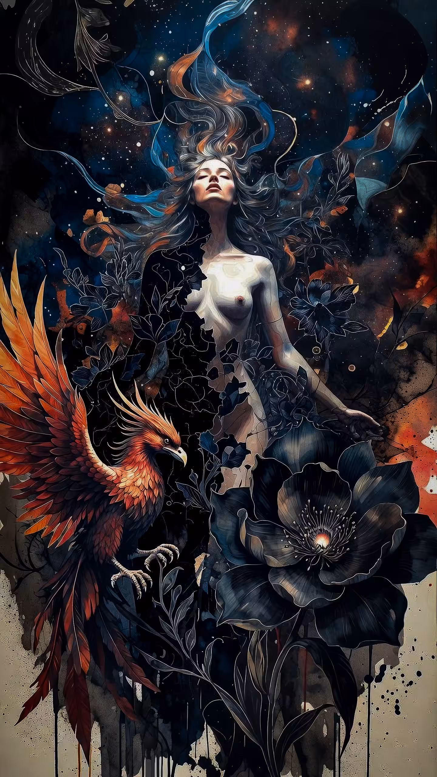 She Carries the Night in Bloom