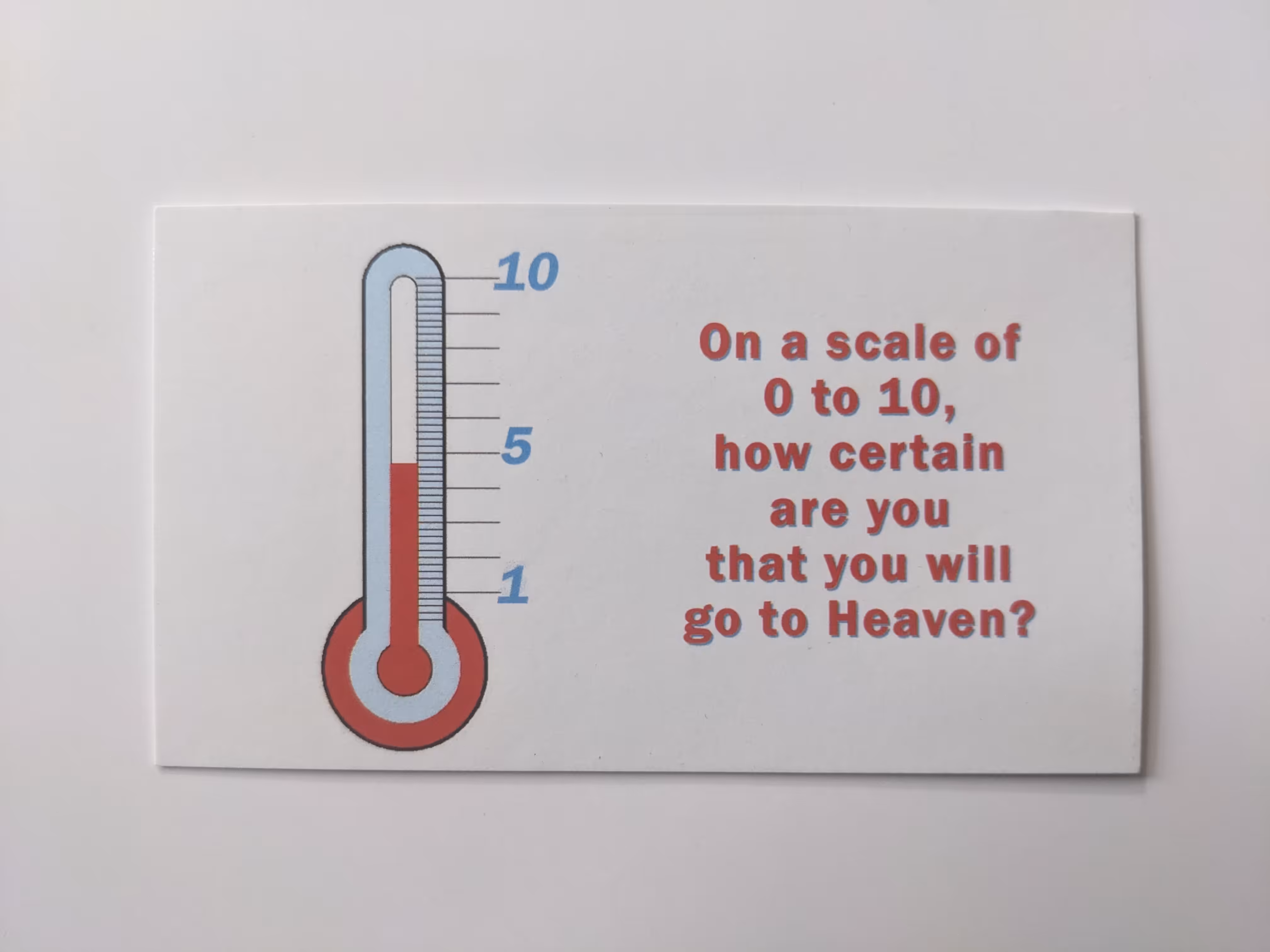 On a scale of 0 to 10, how certain are you that you will go to Heaven?