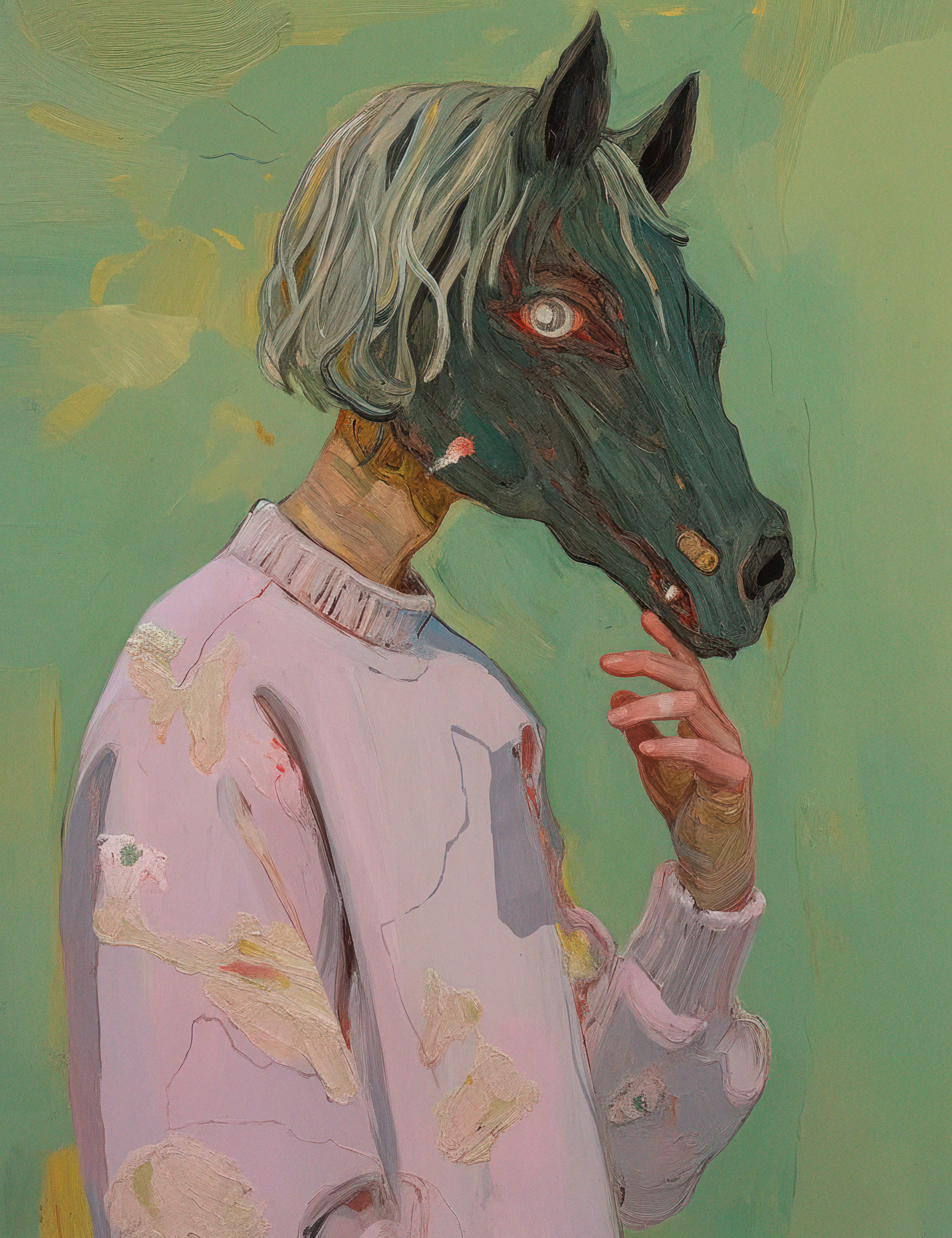 Am I a person with a horse's face or a horse with a human body?