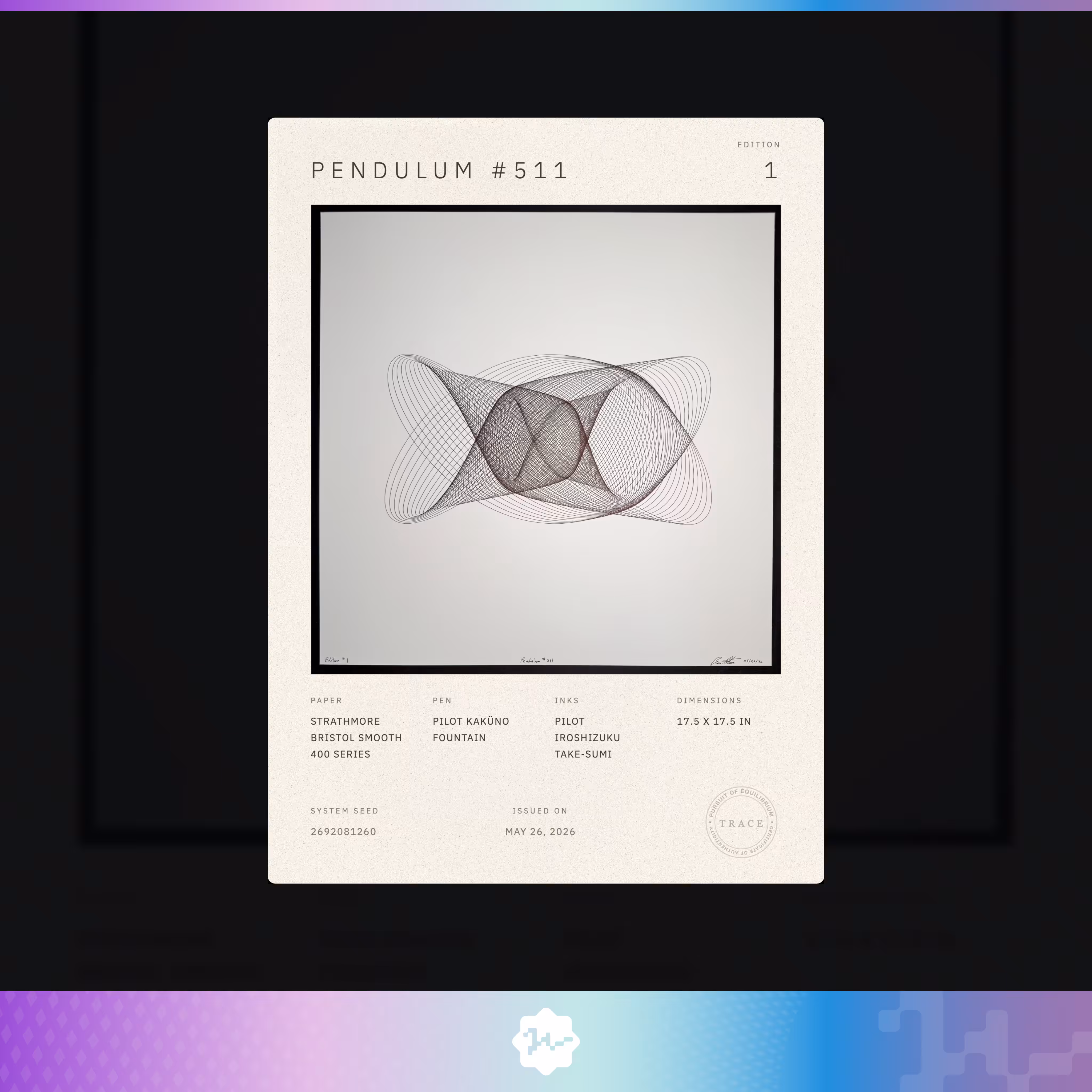 Certificate of Authenticity: Pendulum #511