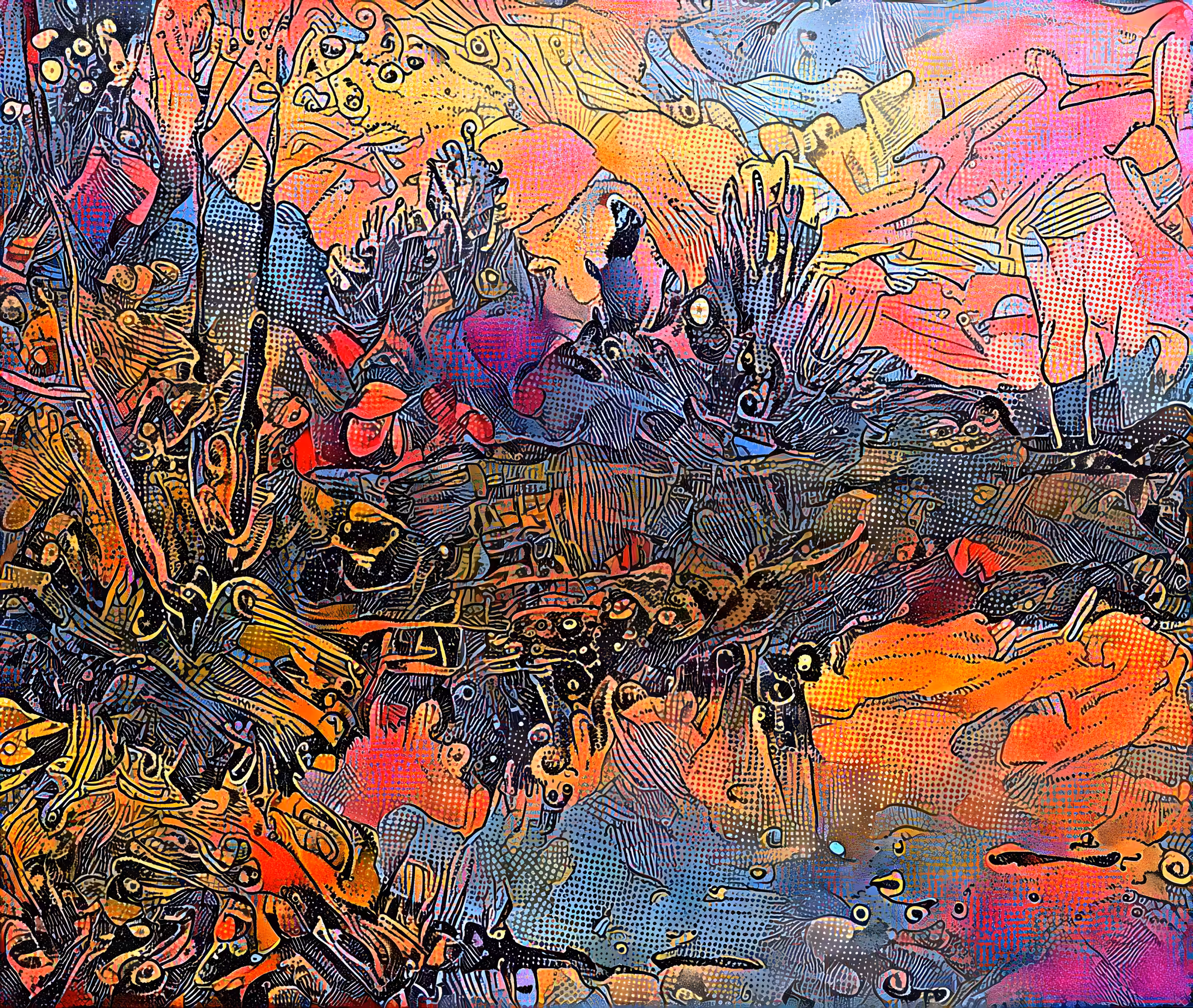 Autumn. Sunset over the forest lake