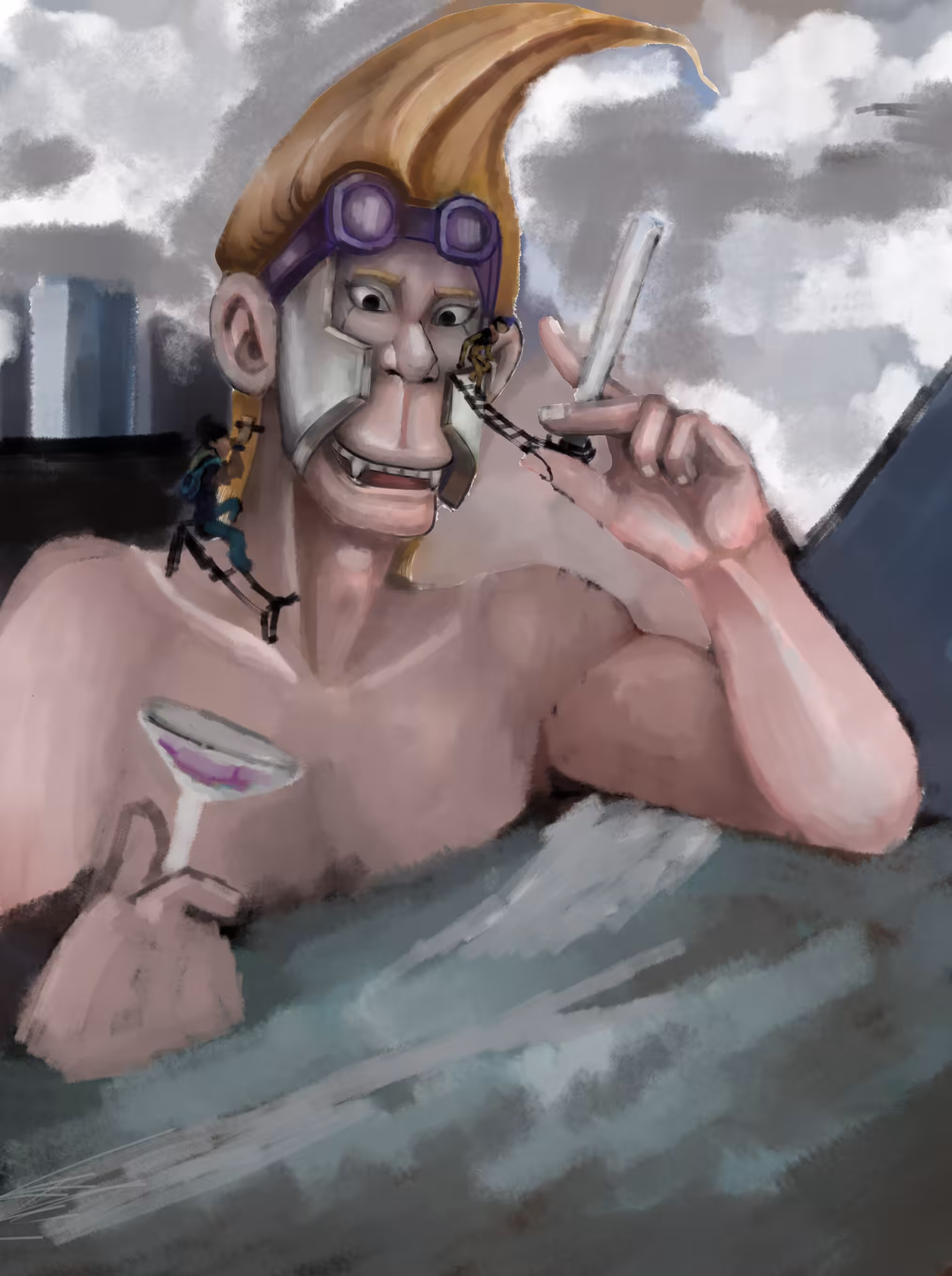Bath time of ape