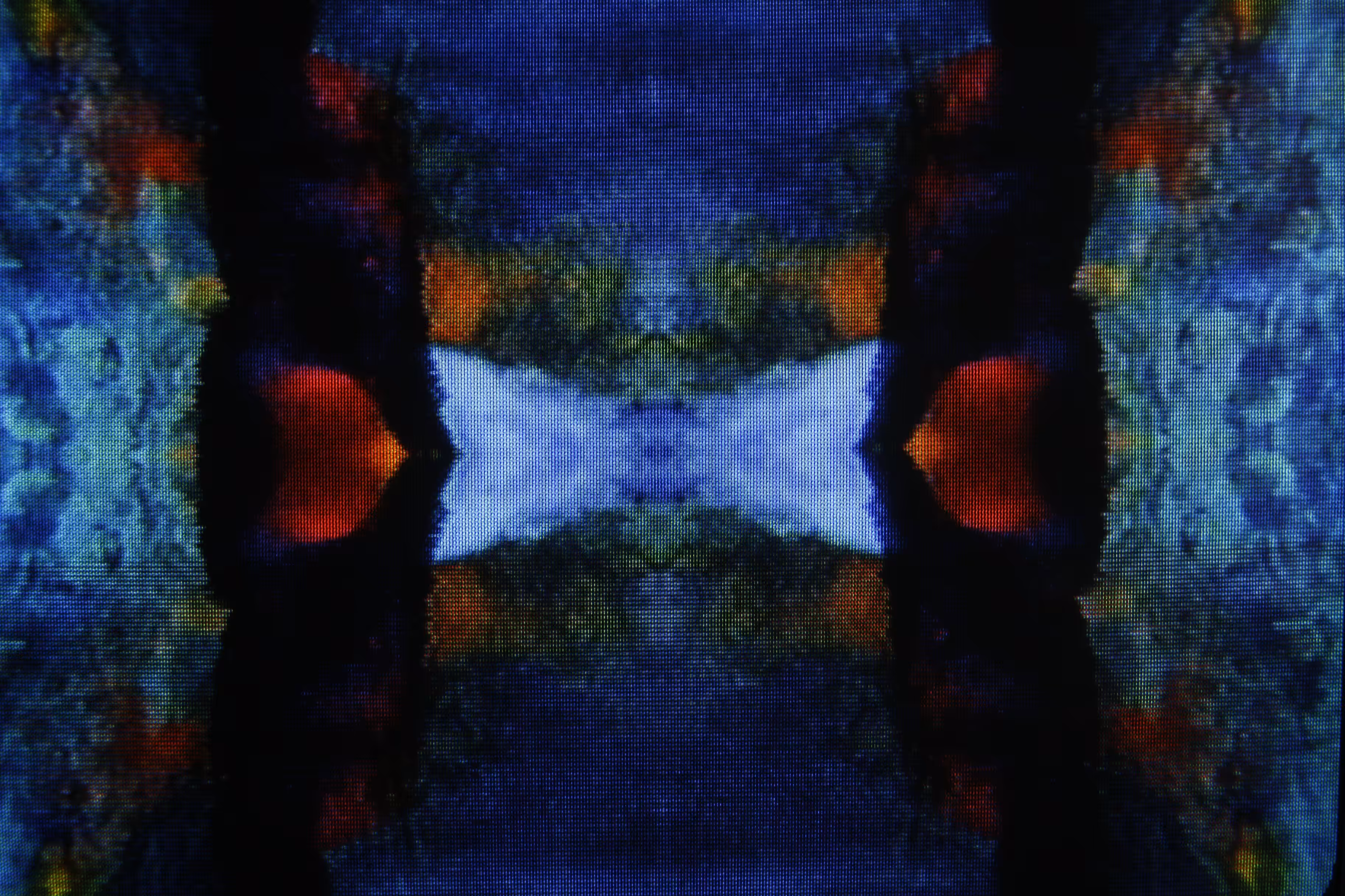 This Was a Dream, of the Greatest Painting You Could Ever Make (blues, rusted orange, dashes of earthen green)