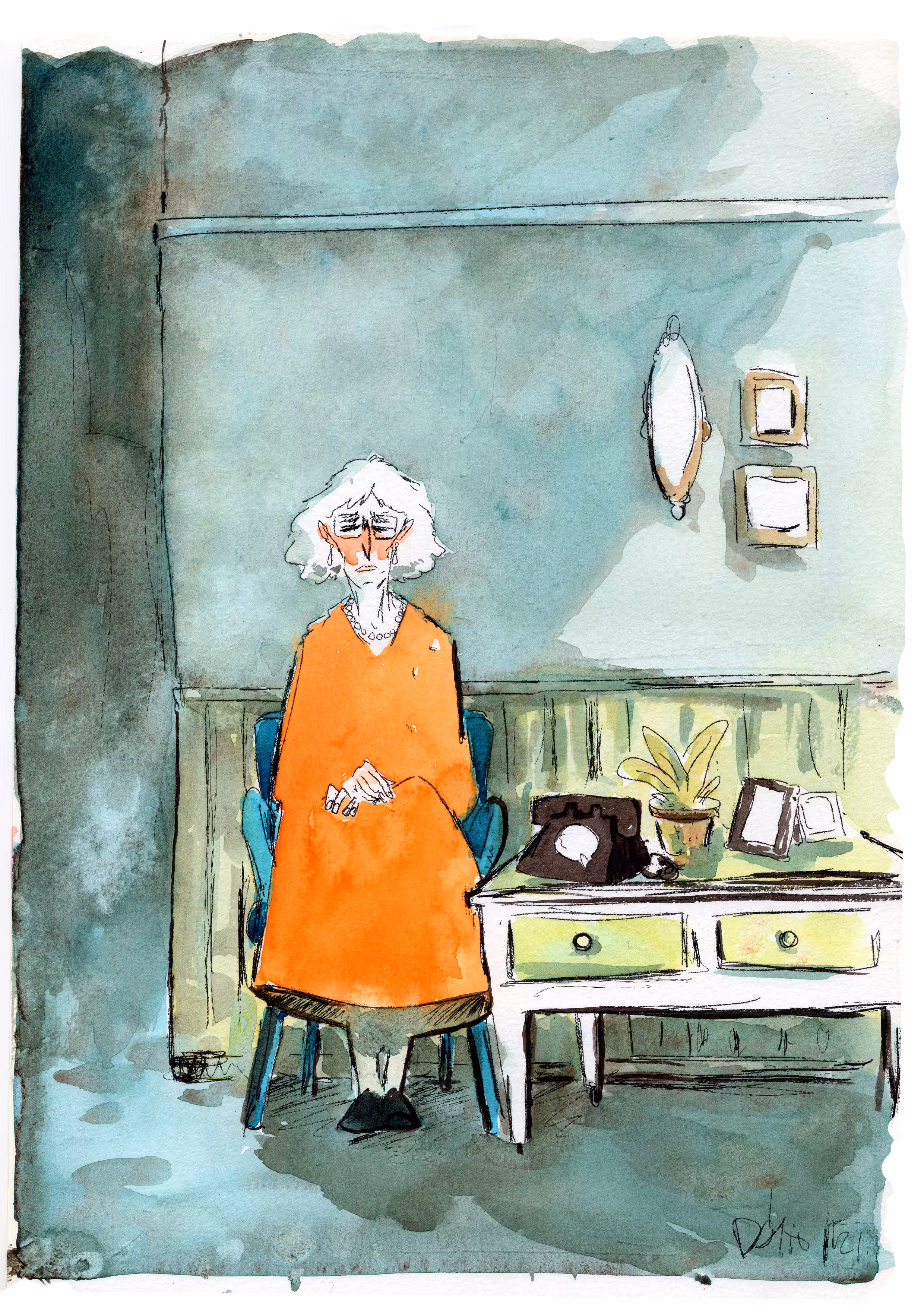 Old woman in a may afternoon