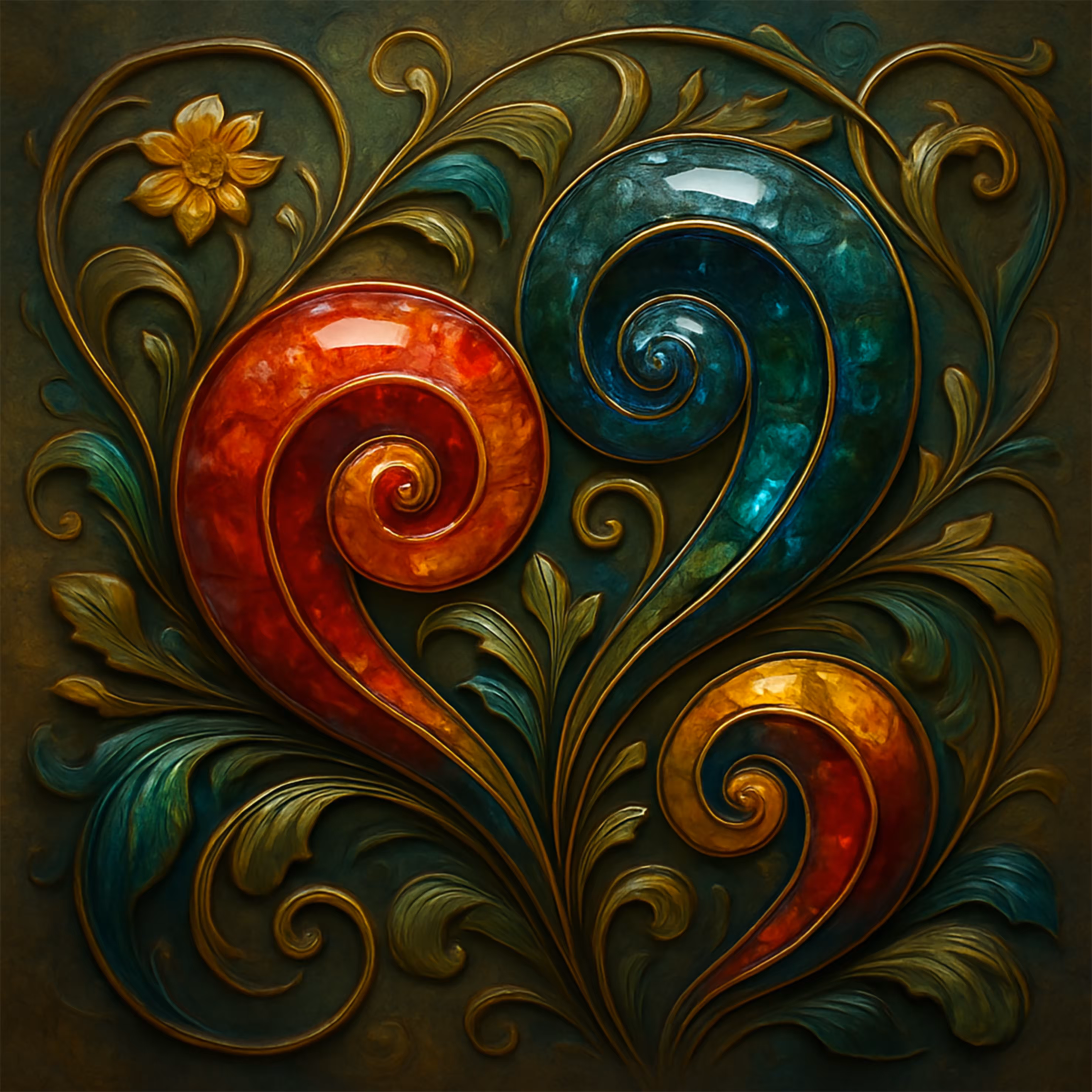 Art Nouveau Dreams 57 – The Emerald Spiral Heart