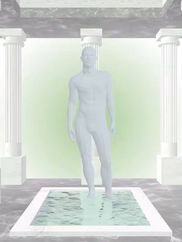HeavenComputer: The Fragmented Loser Matte Pale Green Man #6970