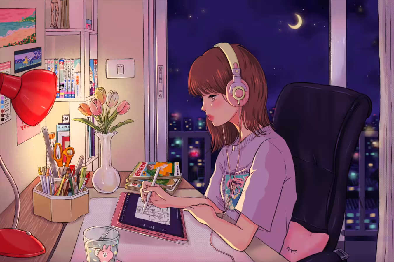 I love to draw at night