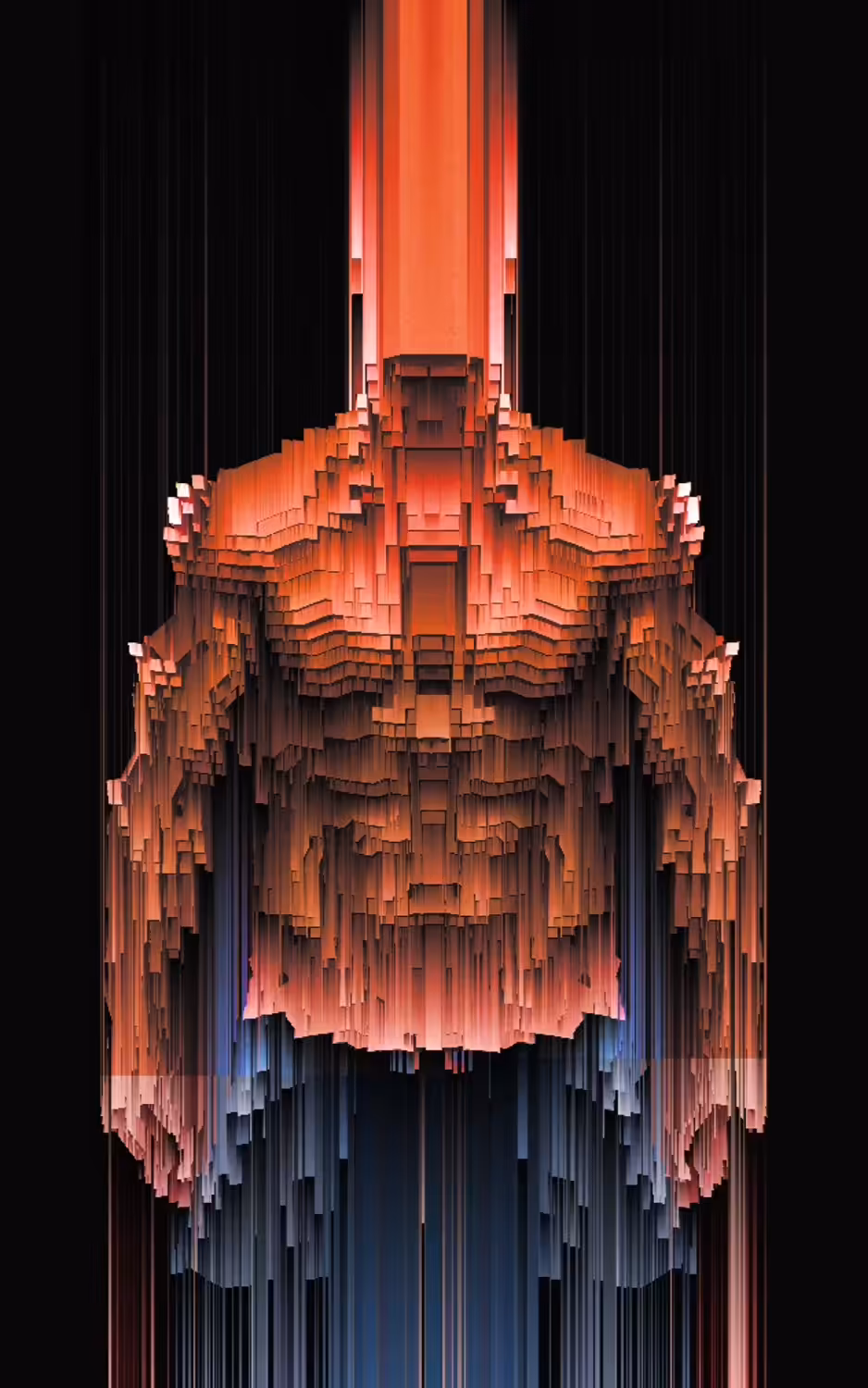 Study from the male body in orange and blue