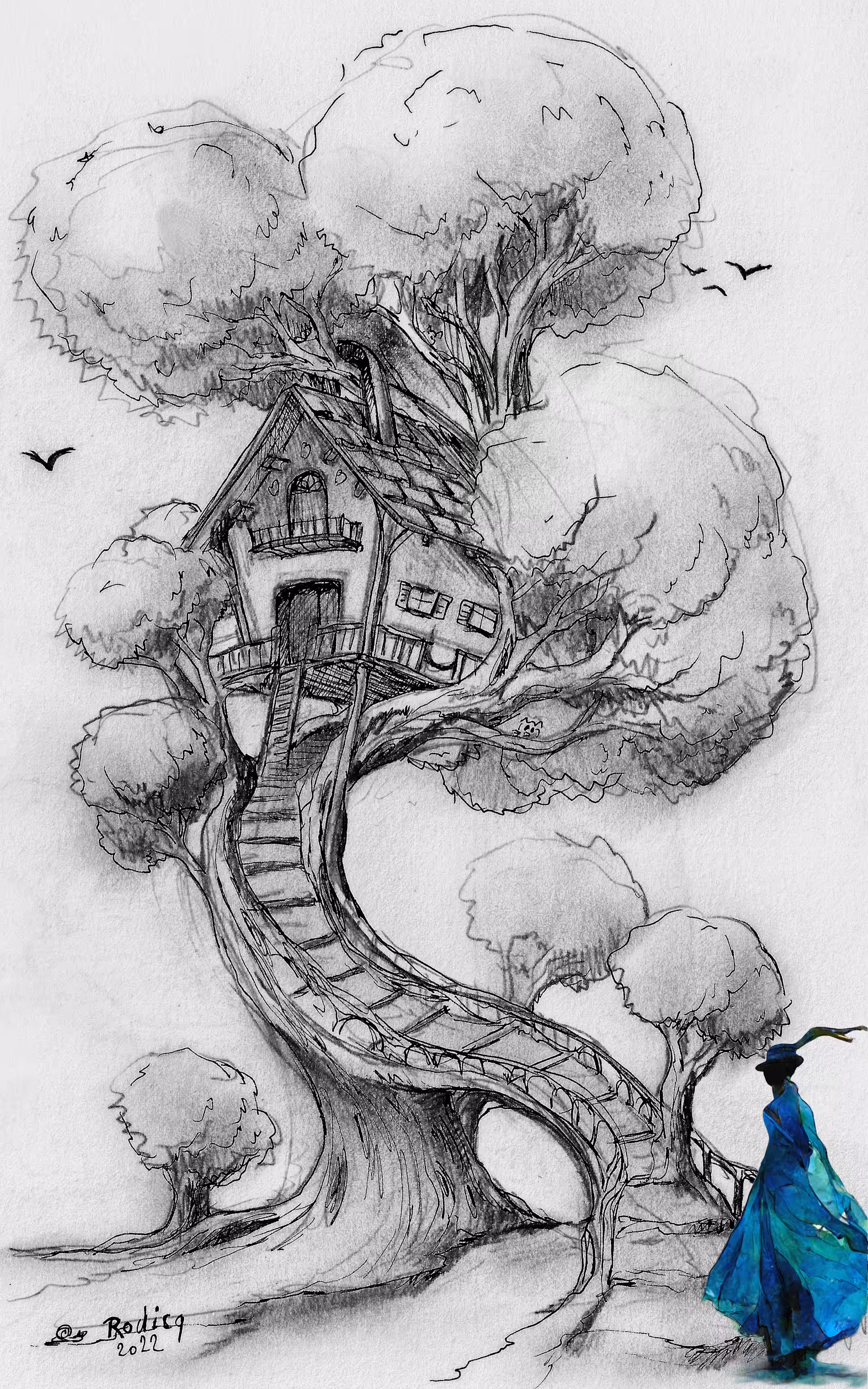 Strange Trees: The House in the Tree - drawing