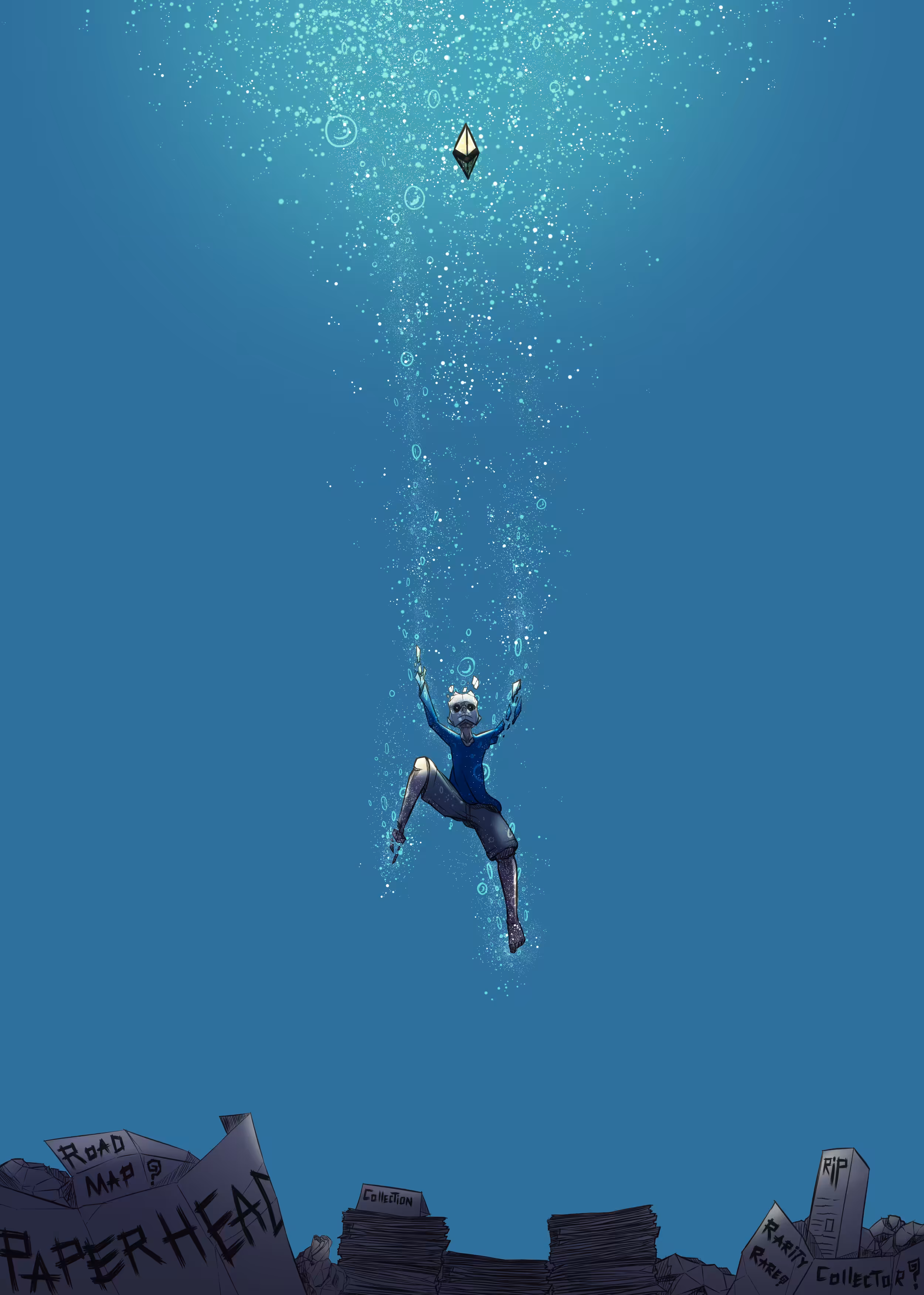 Paper head : When I fell into the deep sea