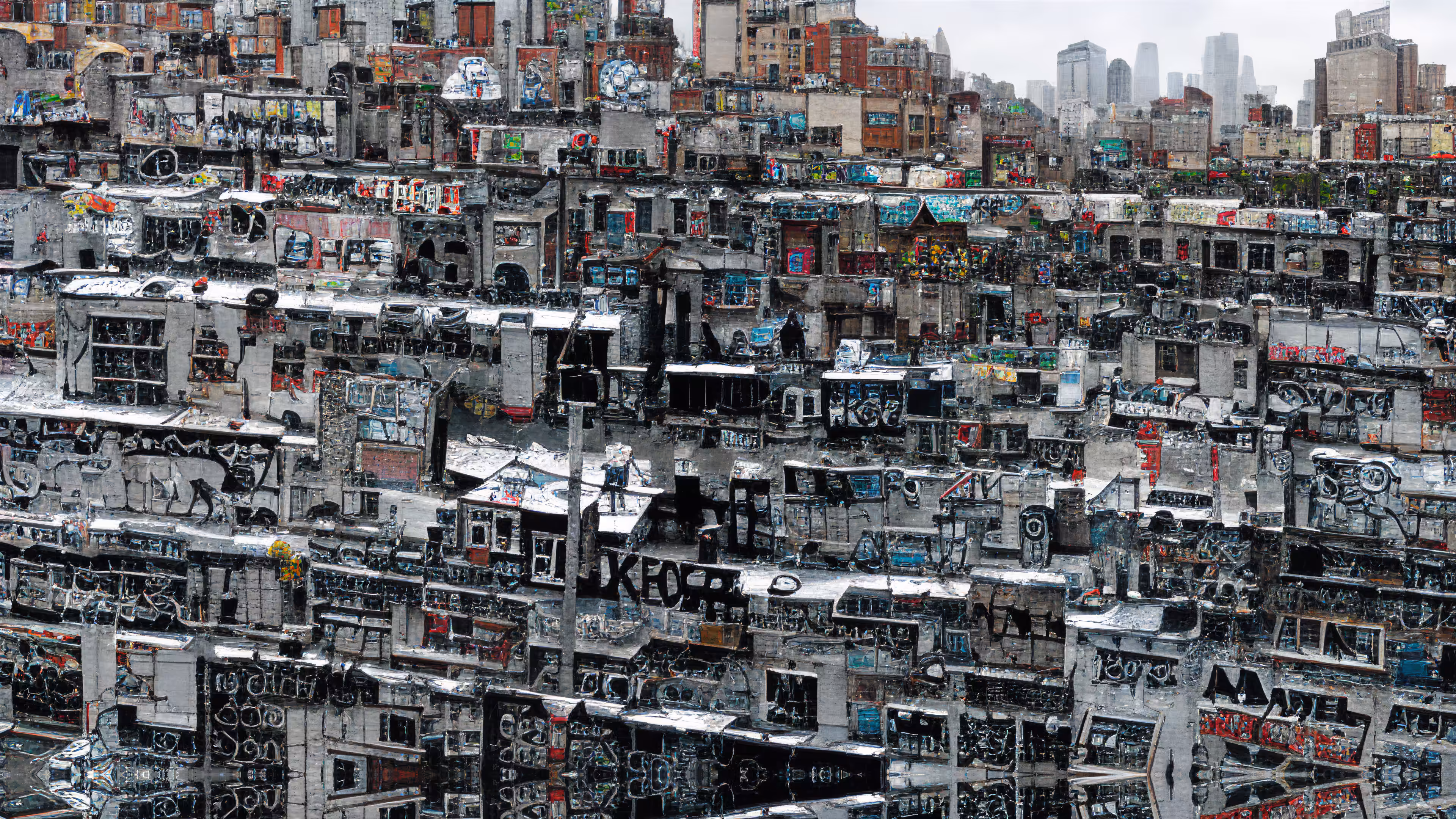 Graffitiscapes #06 - Series 01 - Generative City Covered in Beautiful Graffiti