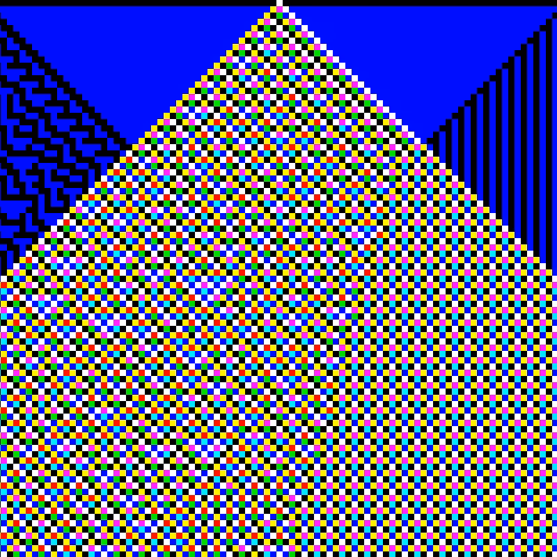 RGB Elementary Cellular Automaton #754