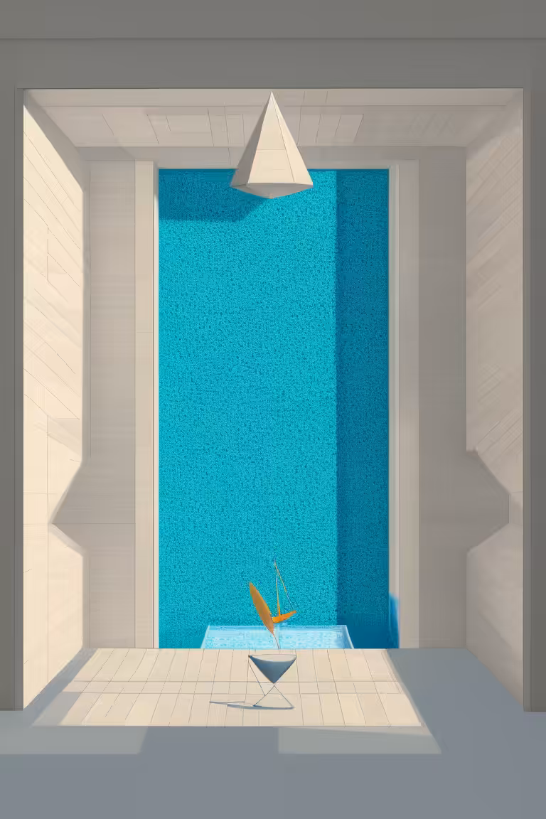 living room pool waterfall