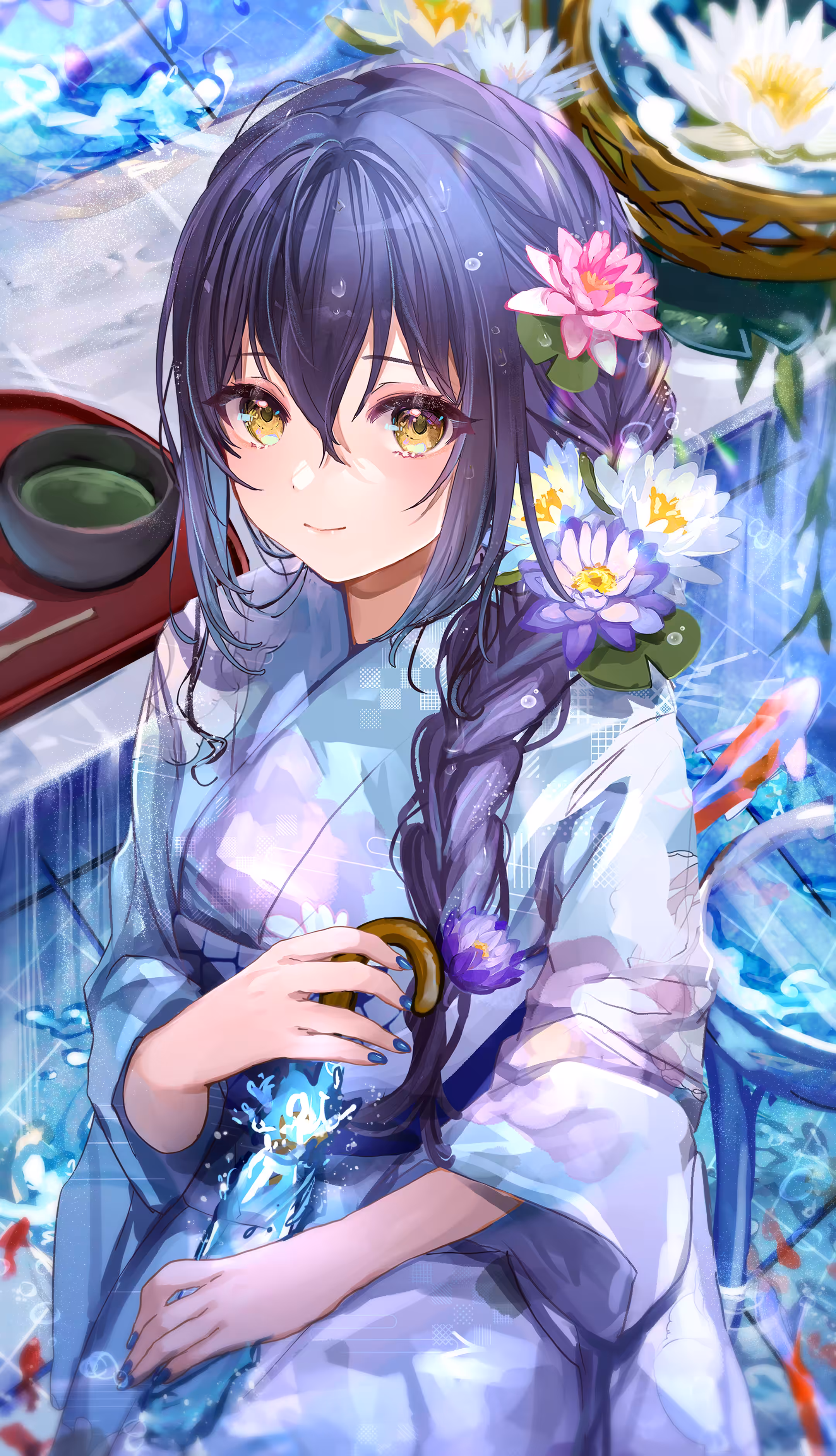 【Puraco Platinum】Water lily shelter from the rain