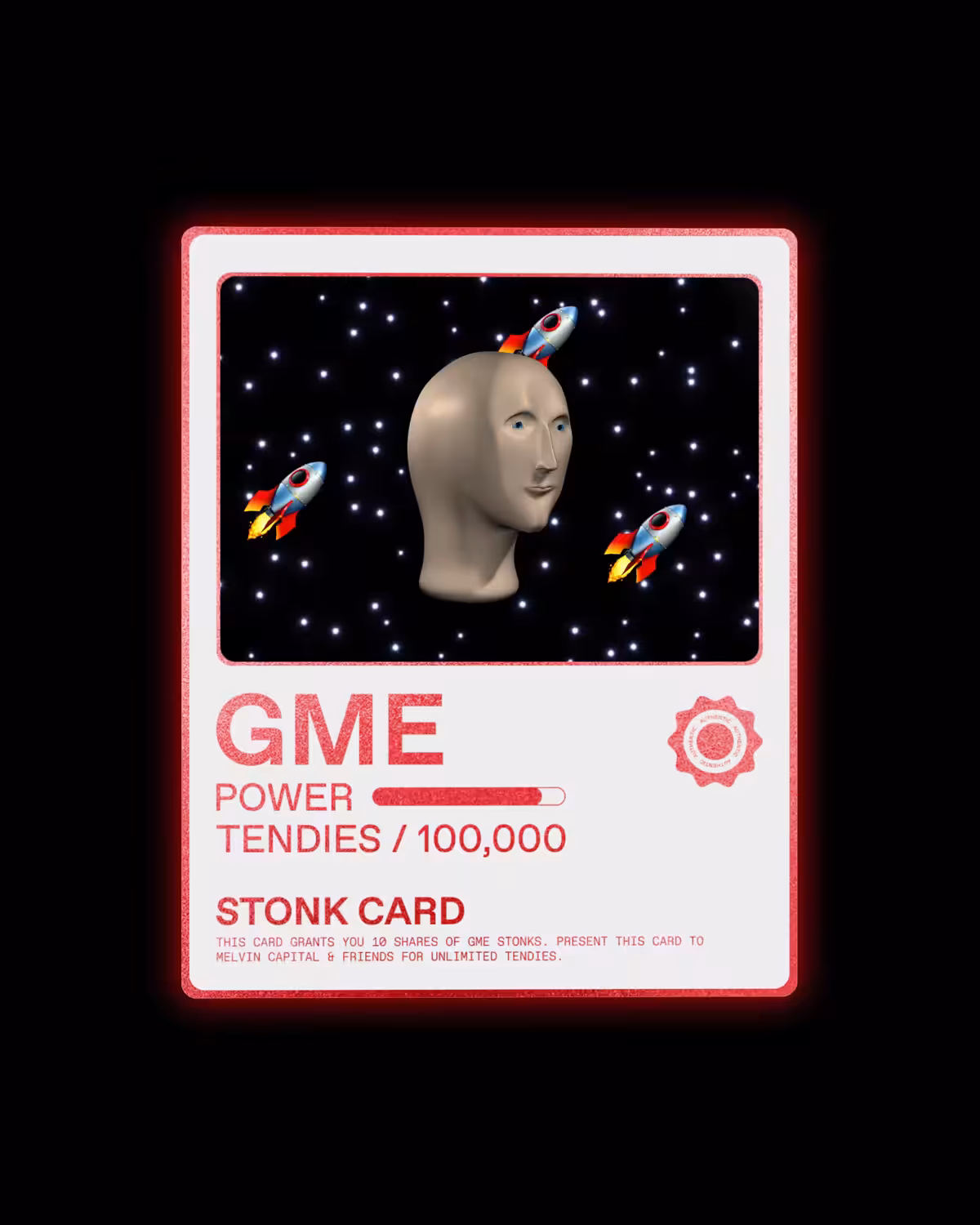 GME Stonks Collectable Card