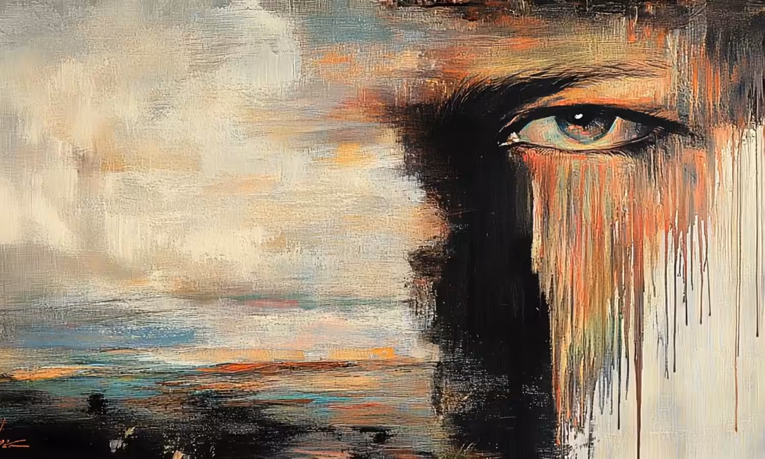 The torn look in the eye