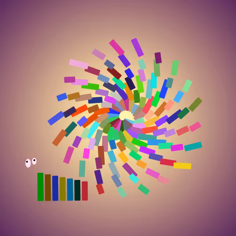 Colored snails #16/18. Caracoles de Colores