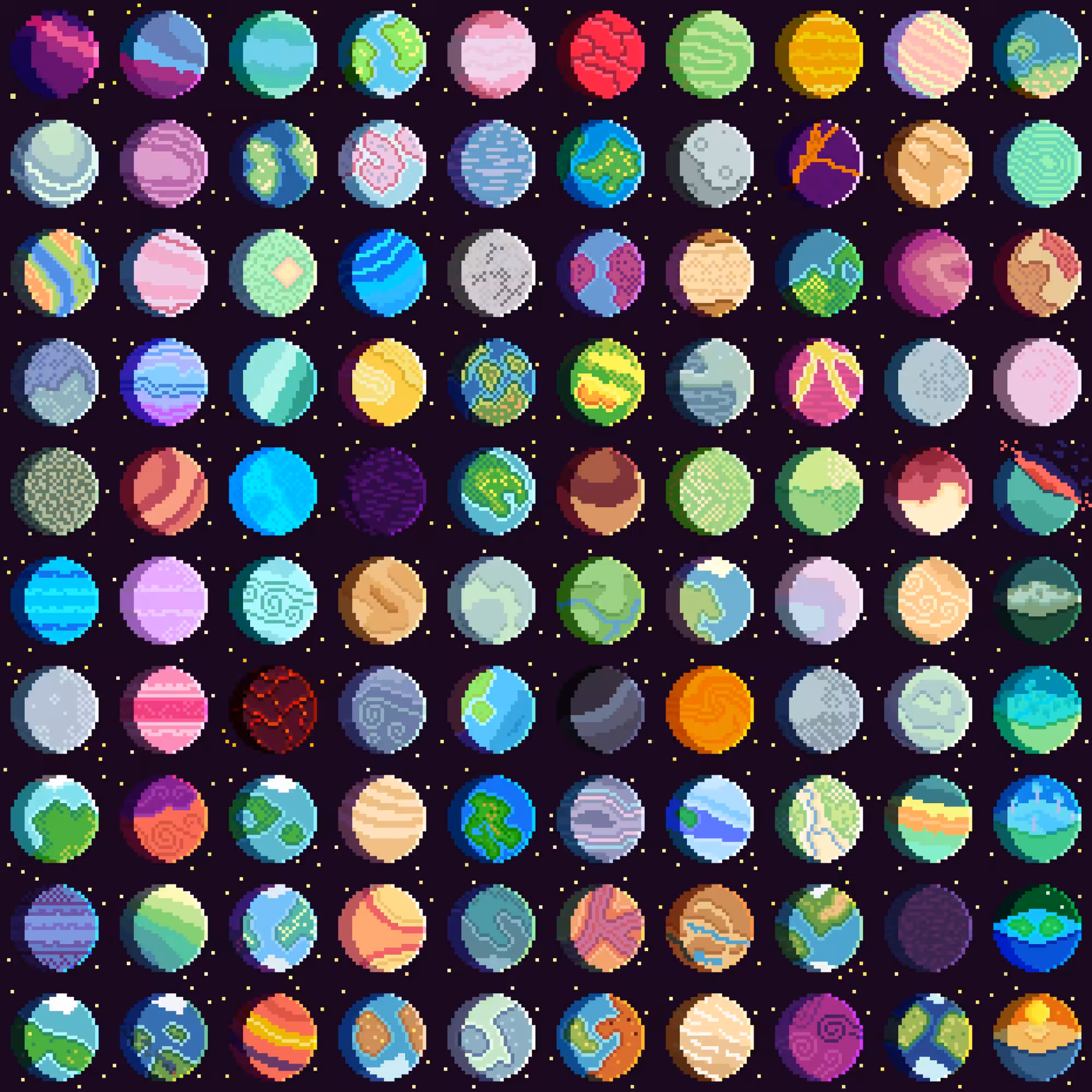 100 Pixel Planets