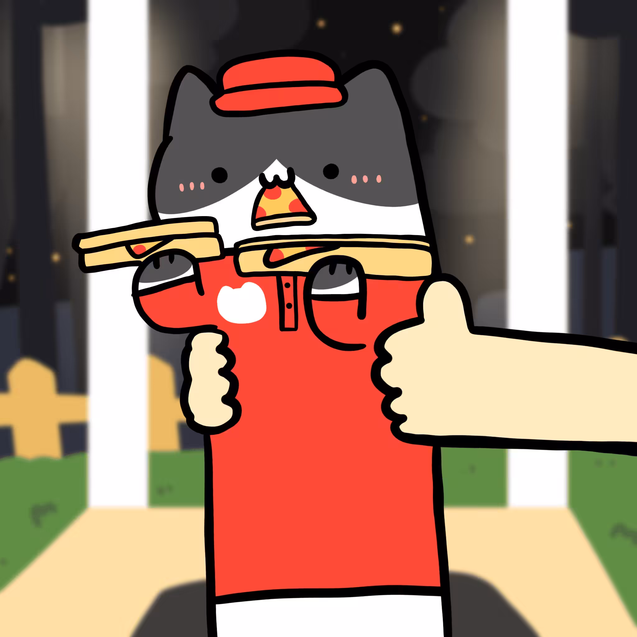 Long long Pizza delivery cat #148
