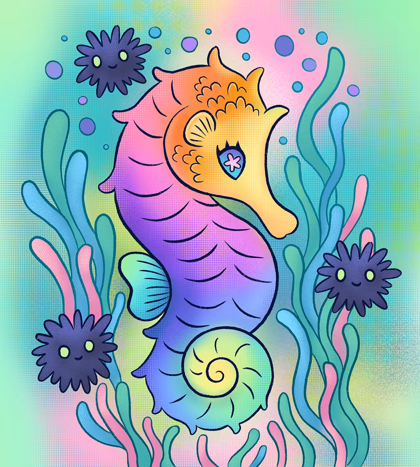 Rainbow Seahorse