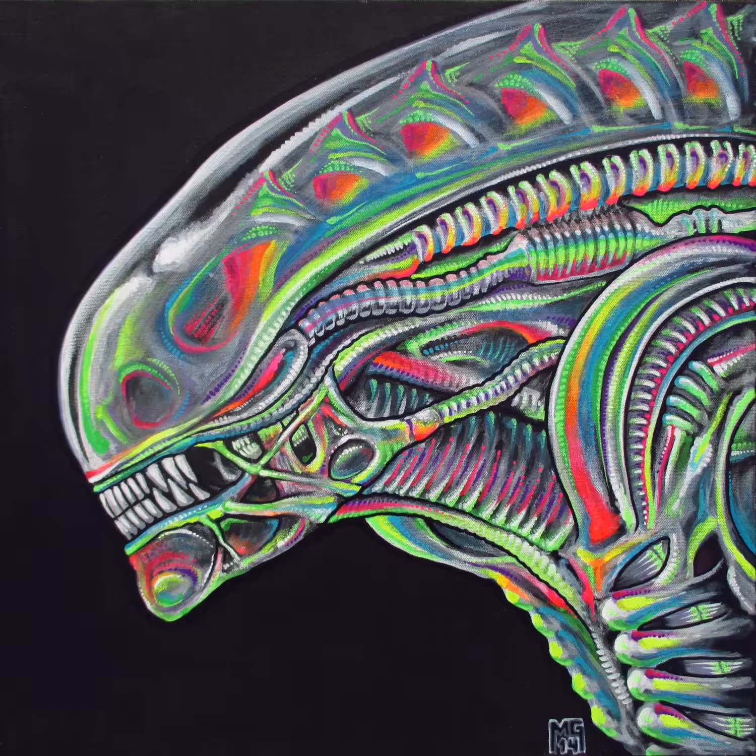 Rainbow Warrior (HR Giger x Lisa Frank Tribute)