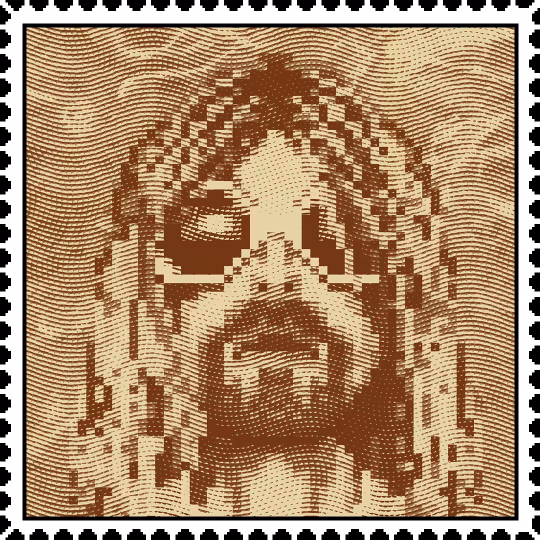 Kurt Cobain 'Brown' caricature stamp
