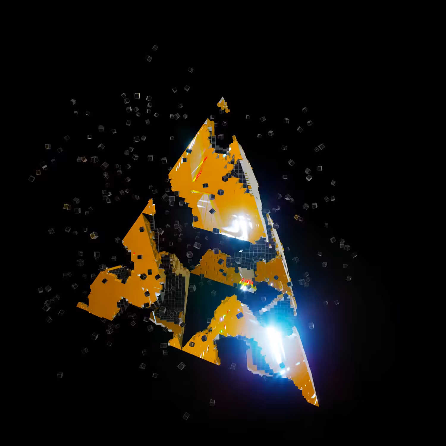 Shattered Shapes #7 - Gold Open Pyramid