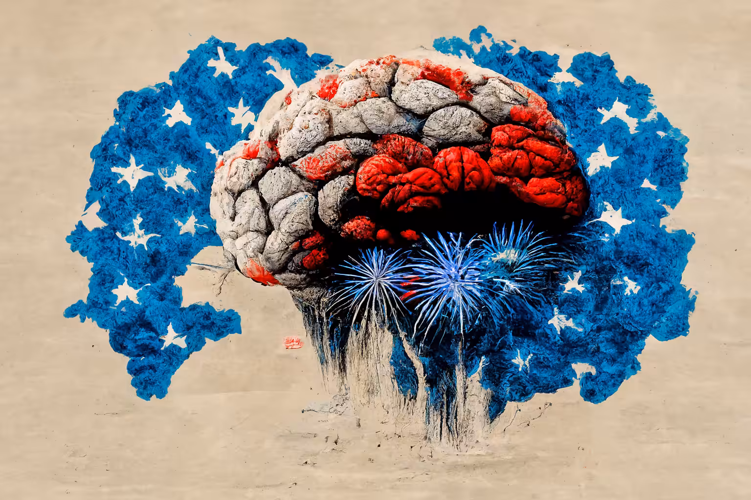 USA 4th of July Celebration Brain