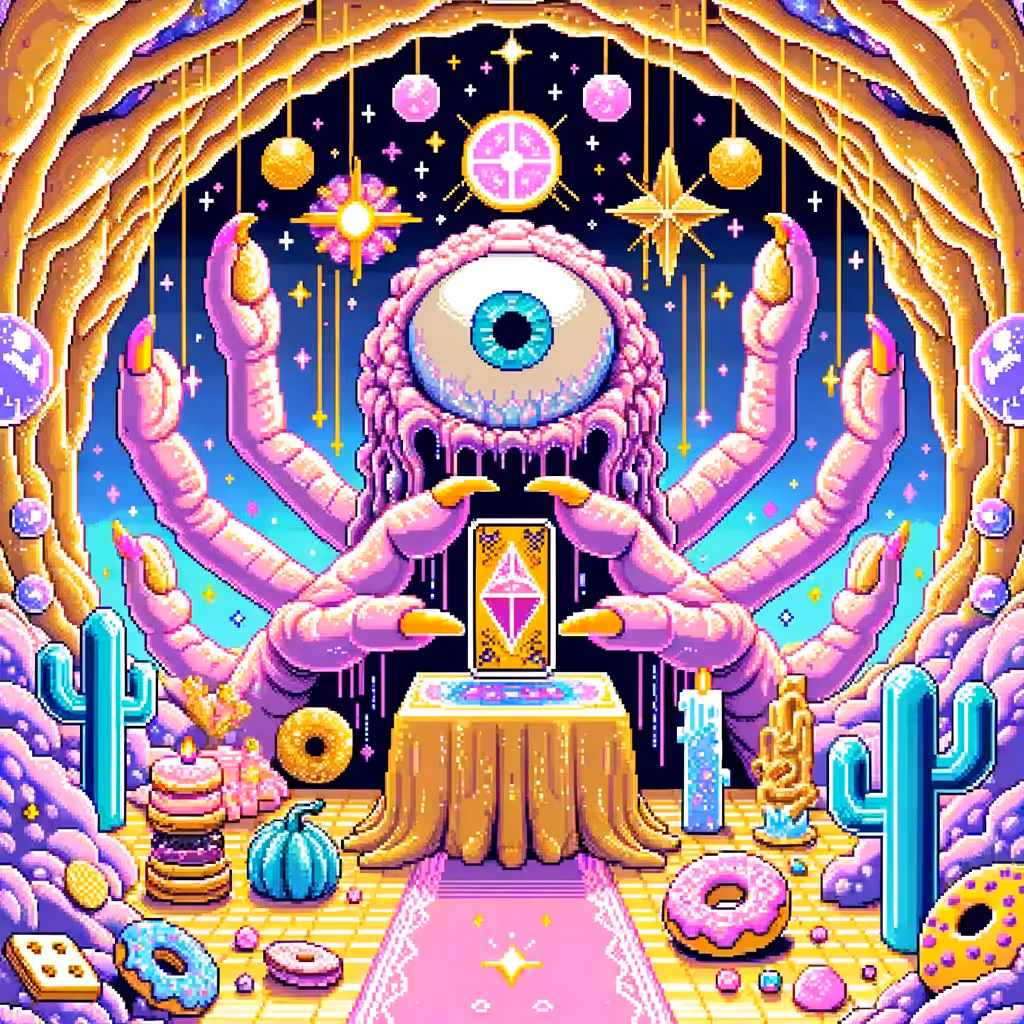 Pizza Pixel Art: Cosmic Donut Cyclop
