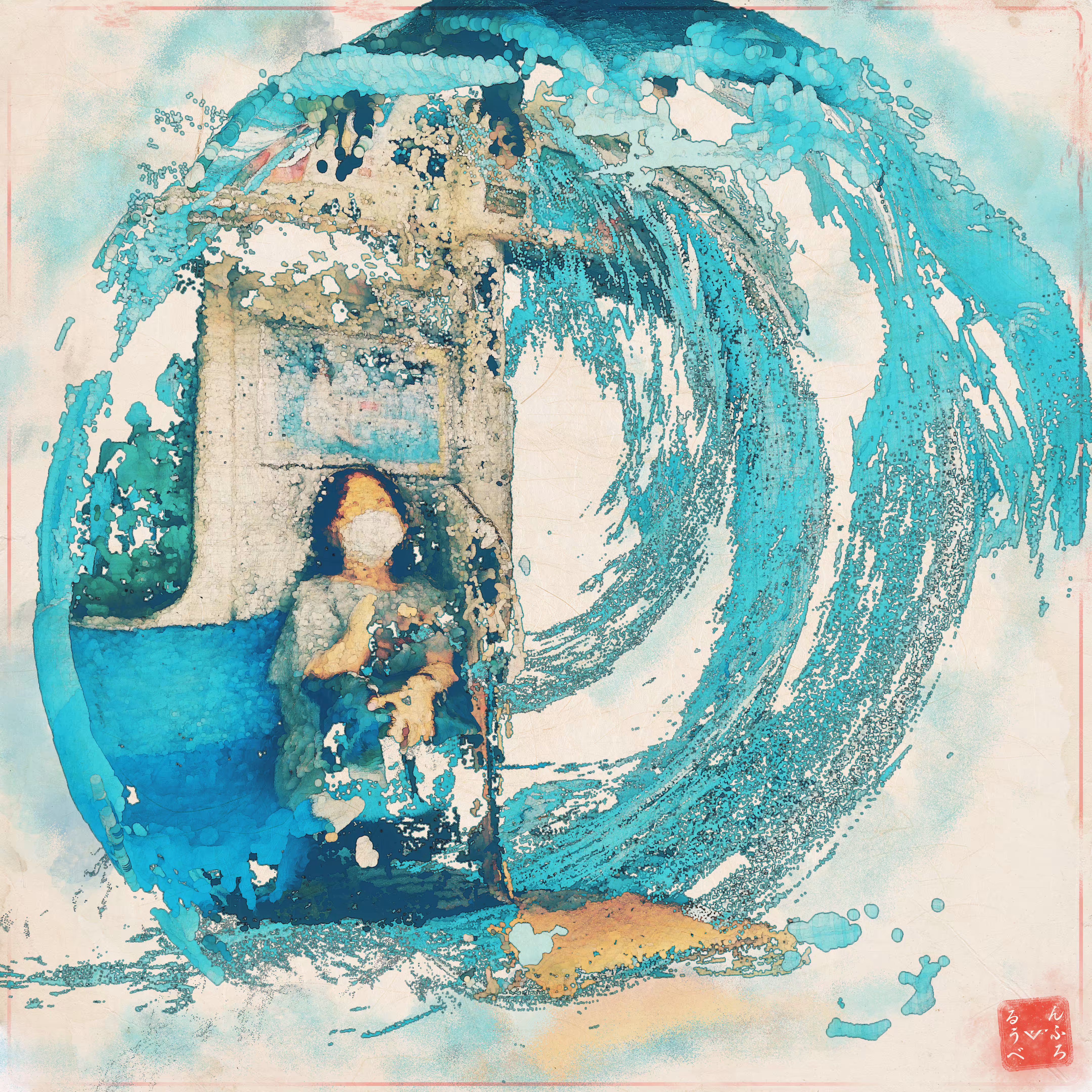 Postcard 1/4 - The Great Wave off Yamanote