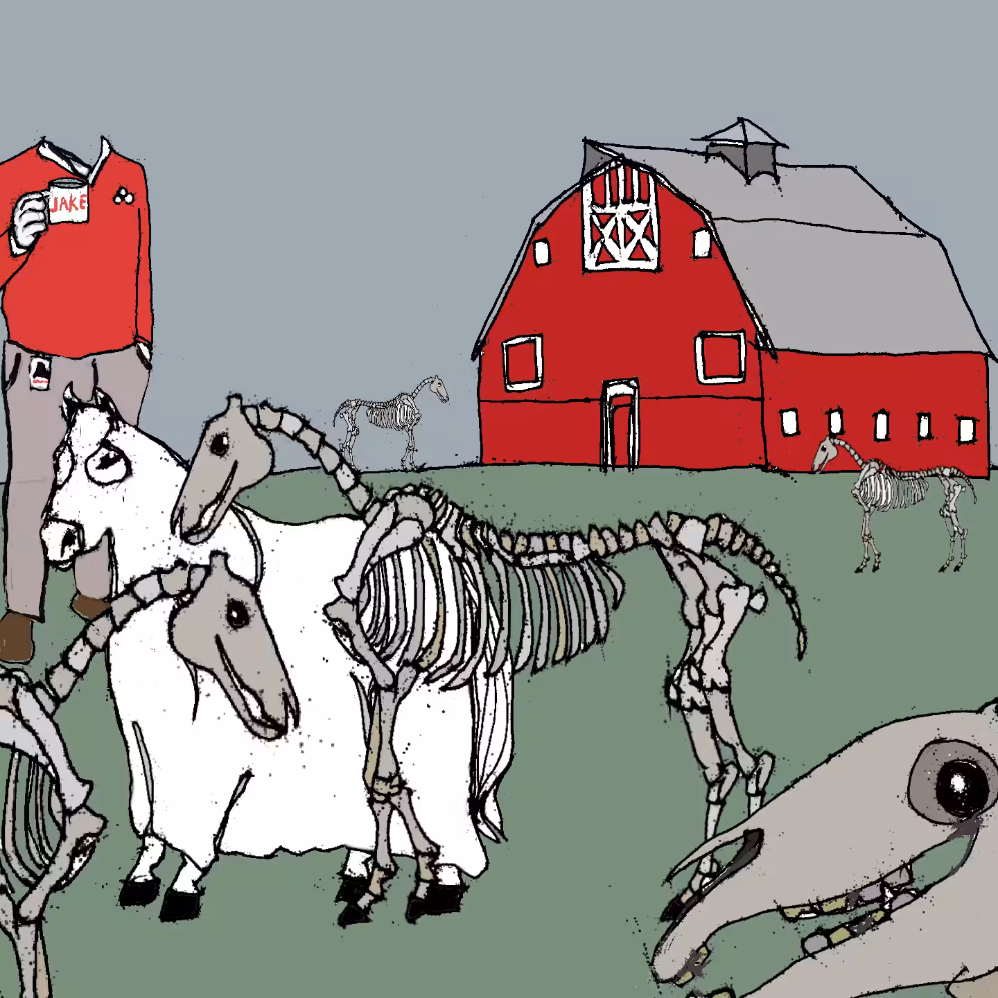 all the good neigh'bours on the farm upstate. 
