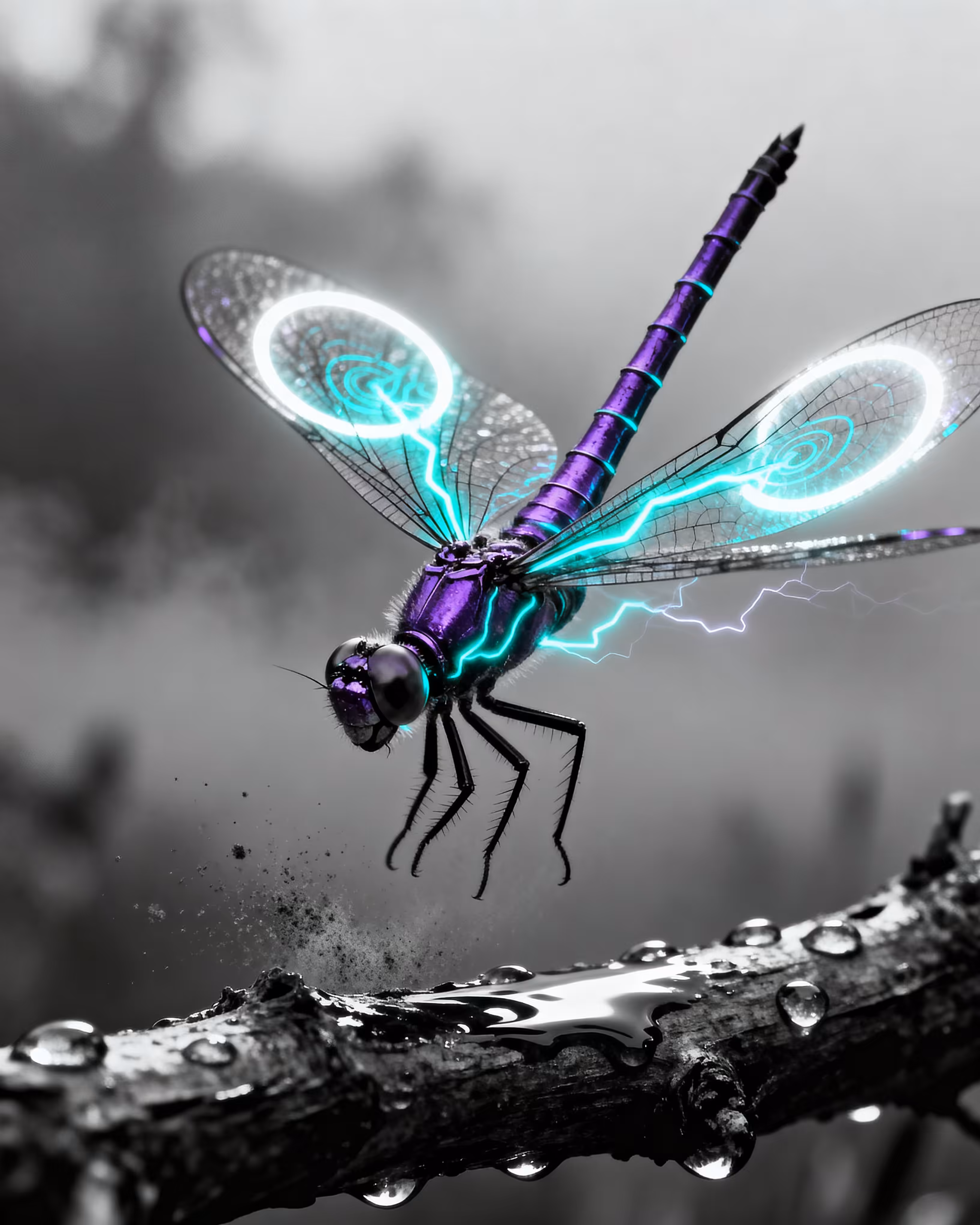 Neon Pulse Dragonfly