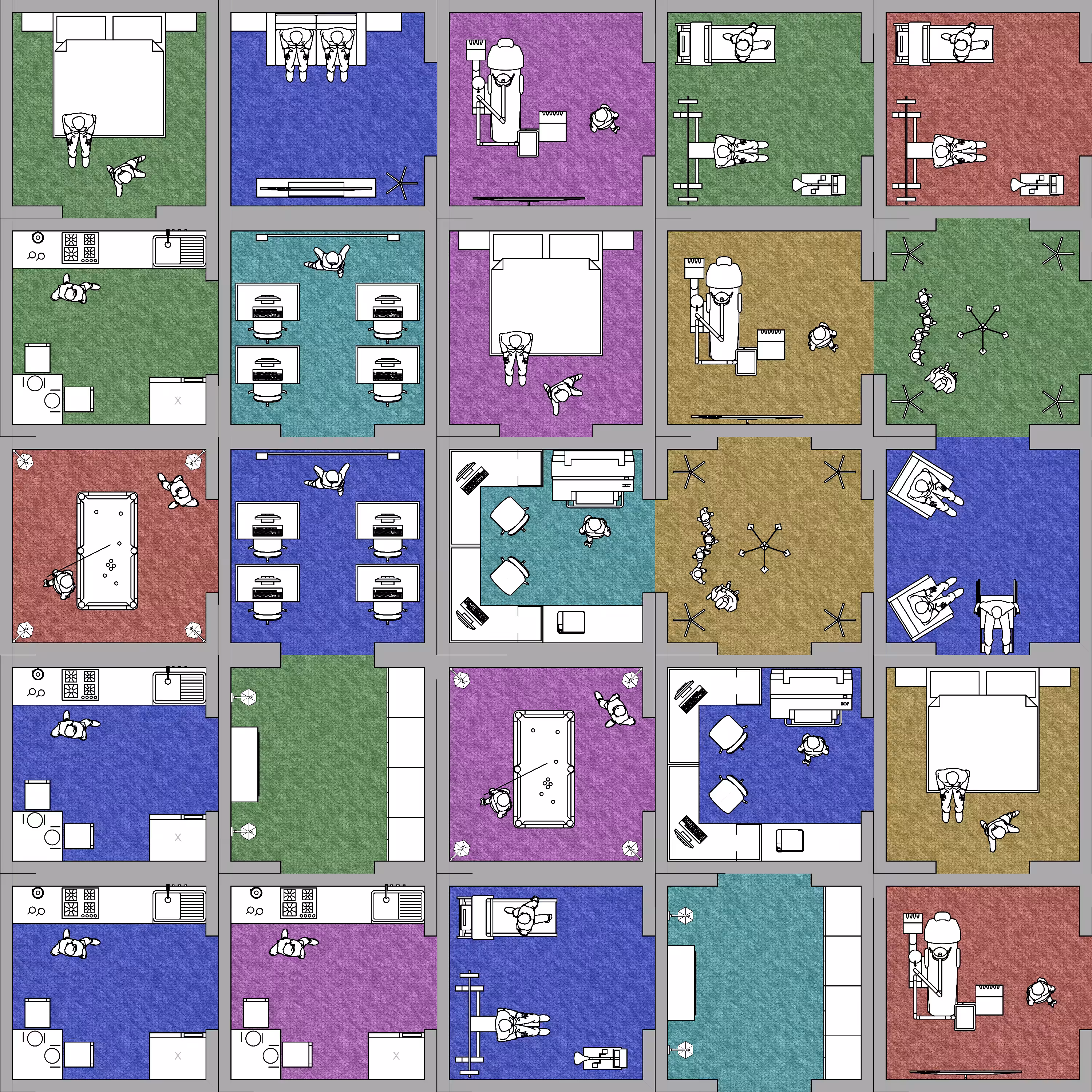 Harlequin block building #25