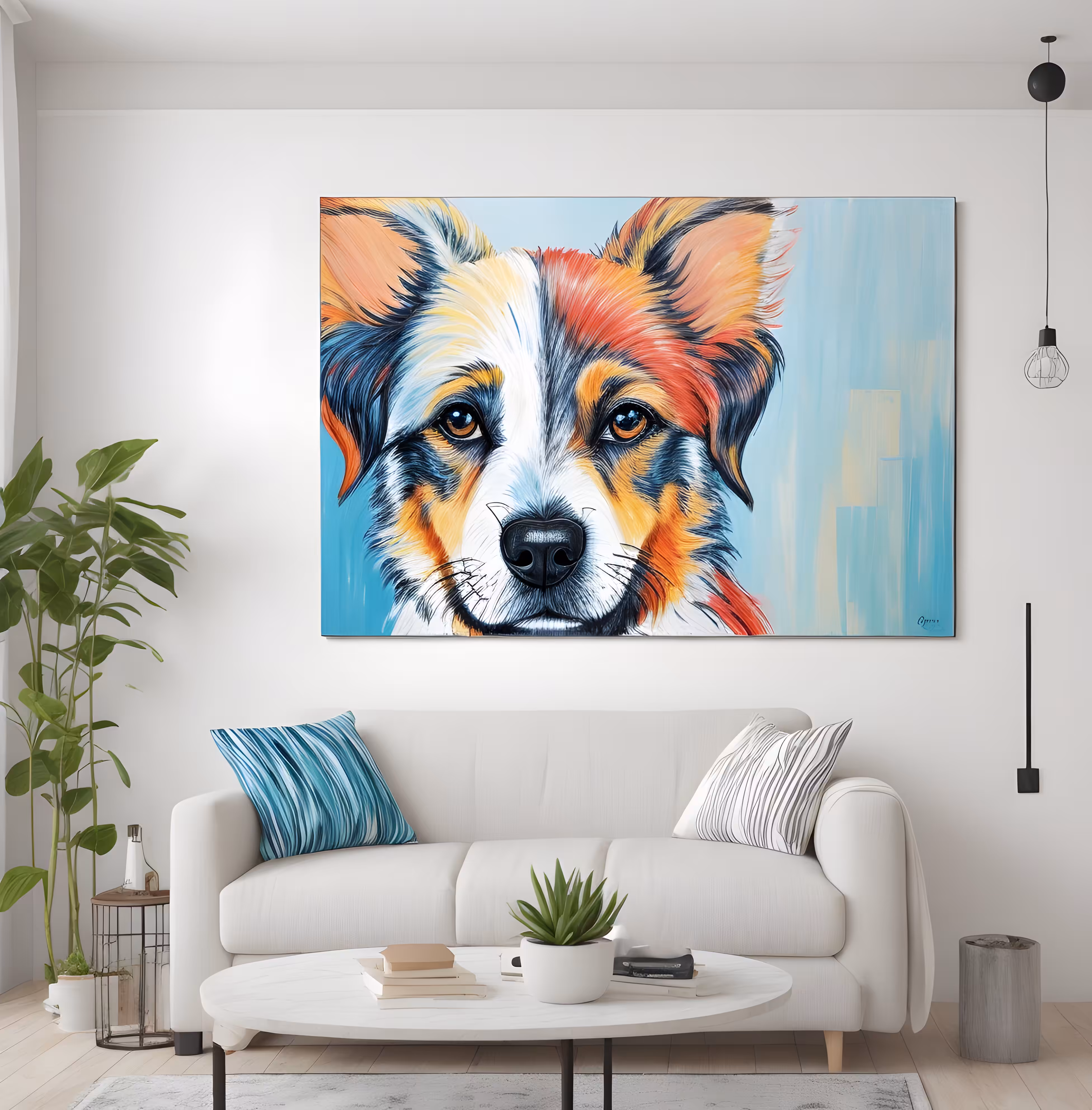 Collection of abstract dog wall art