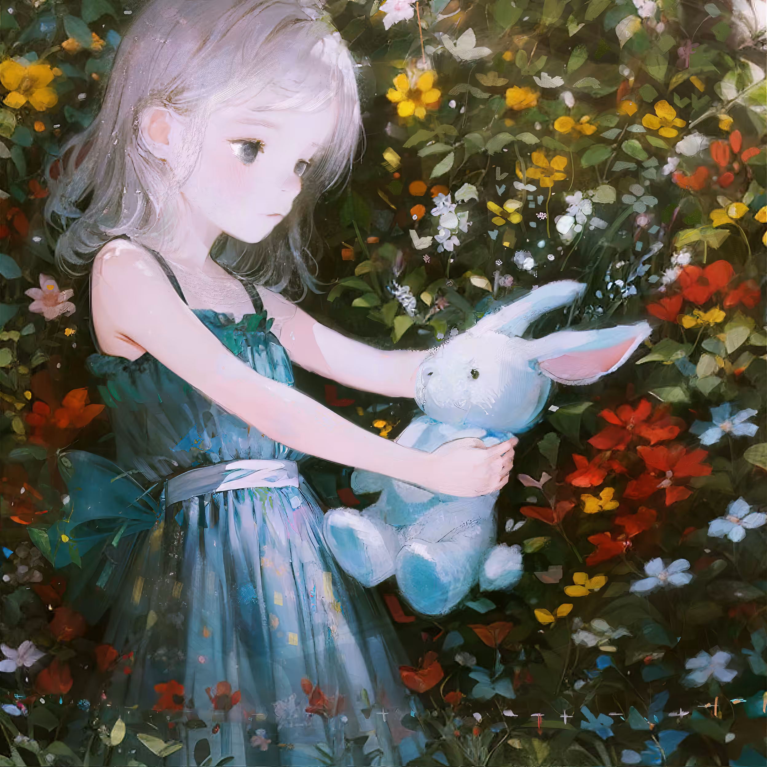 Nostalgic Blue Rabbit