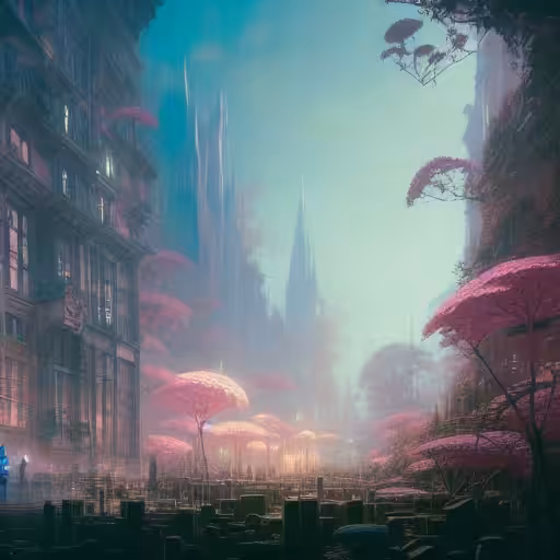 Hypergothic Fantasy City Graveyard