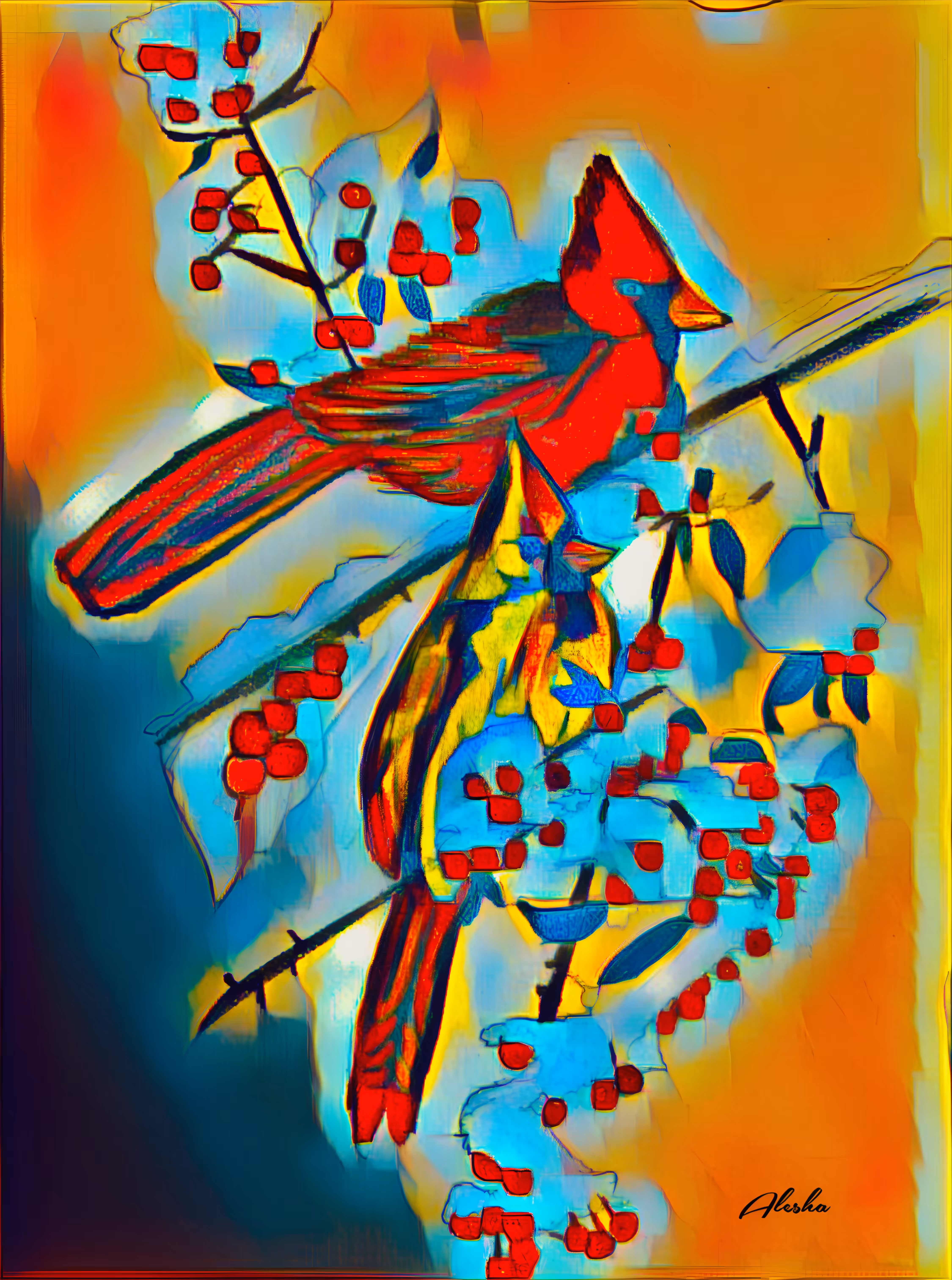 Cardinals in winter