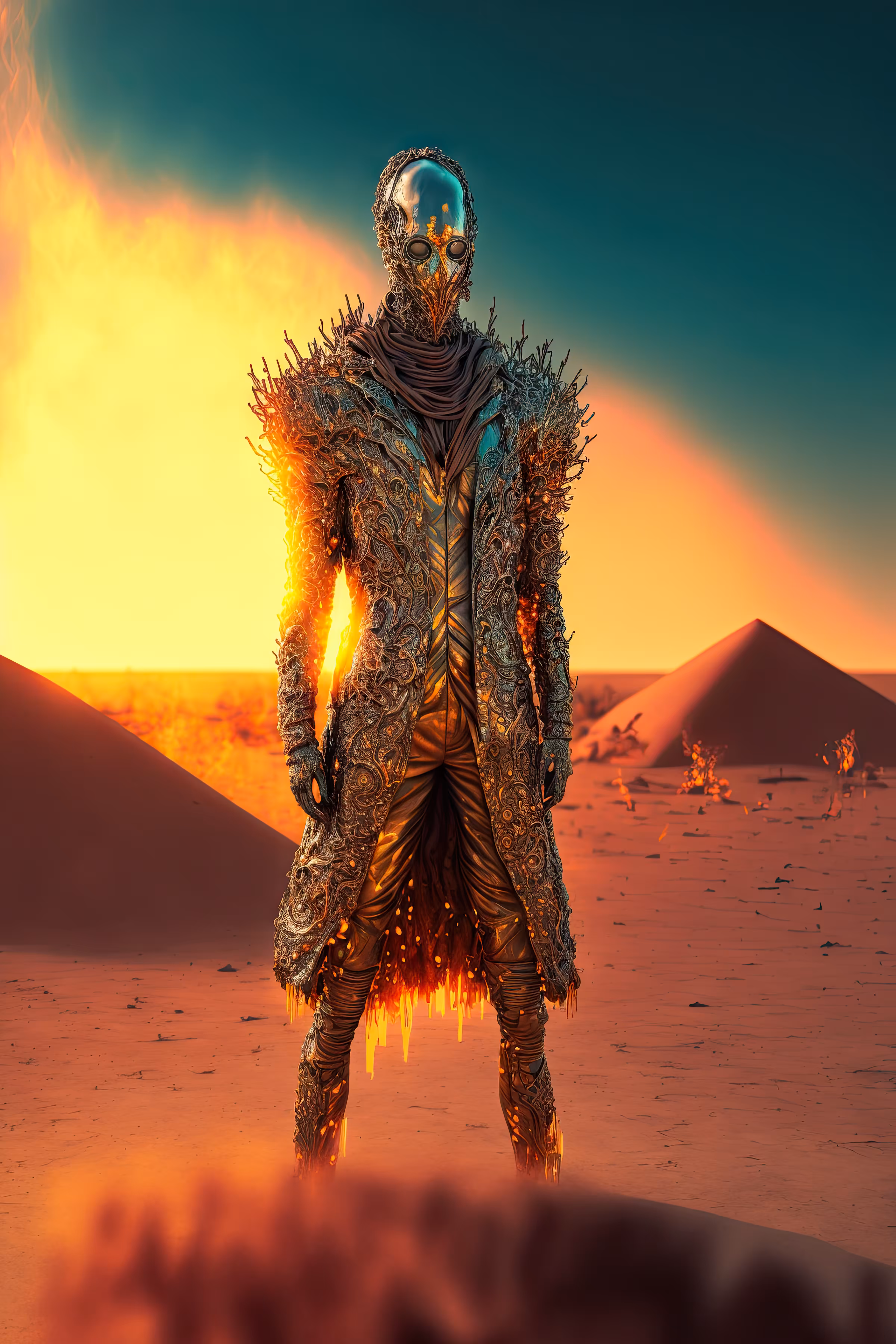 //// Nuclear Fusion Alchemic Coral Spiked Gold Jacket ////