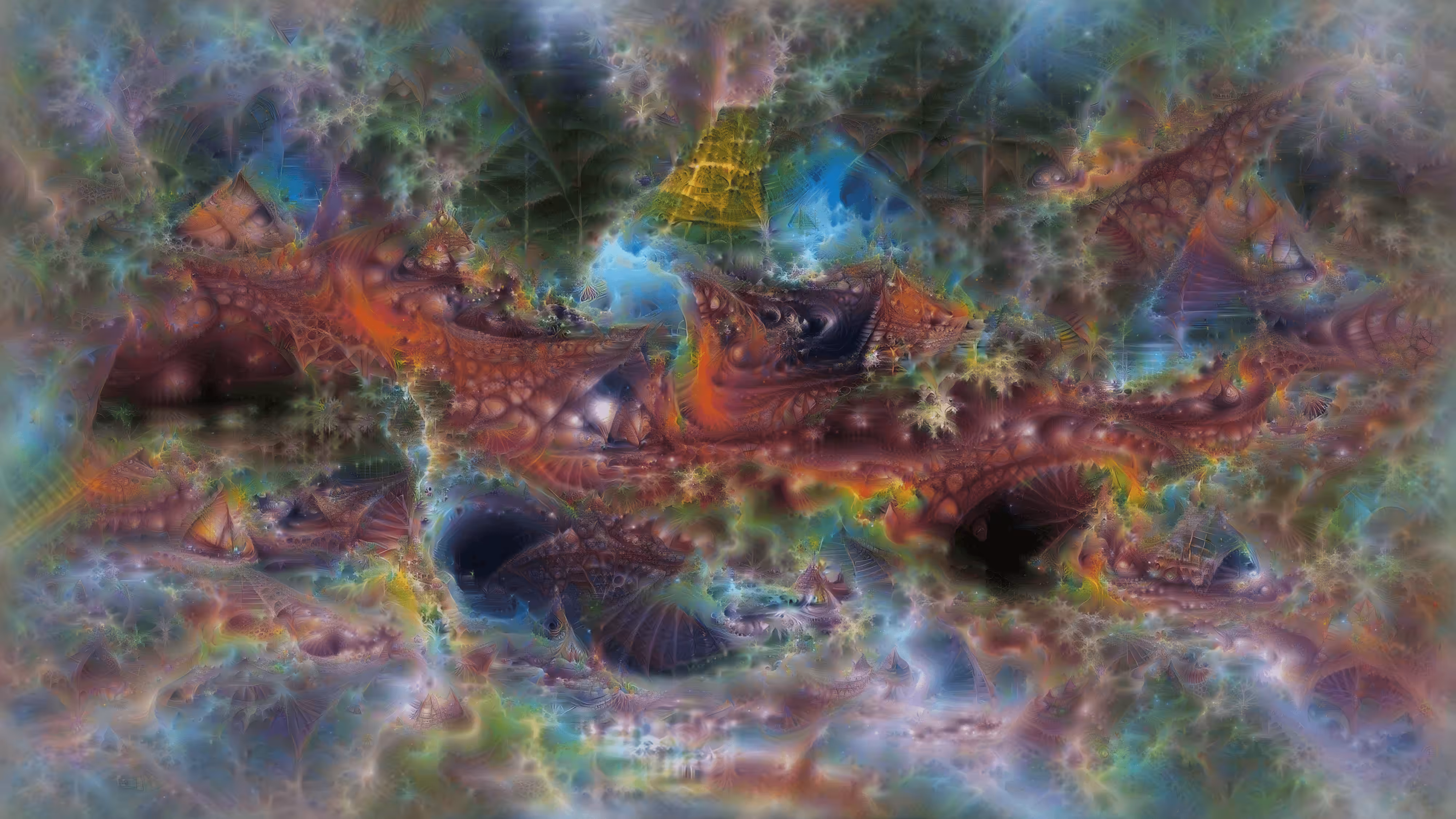 Psychedelic Fractal Voyage Into Inner Space #1 [realesrgan-x4plus render]
