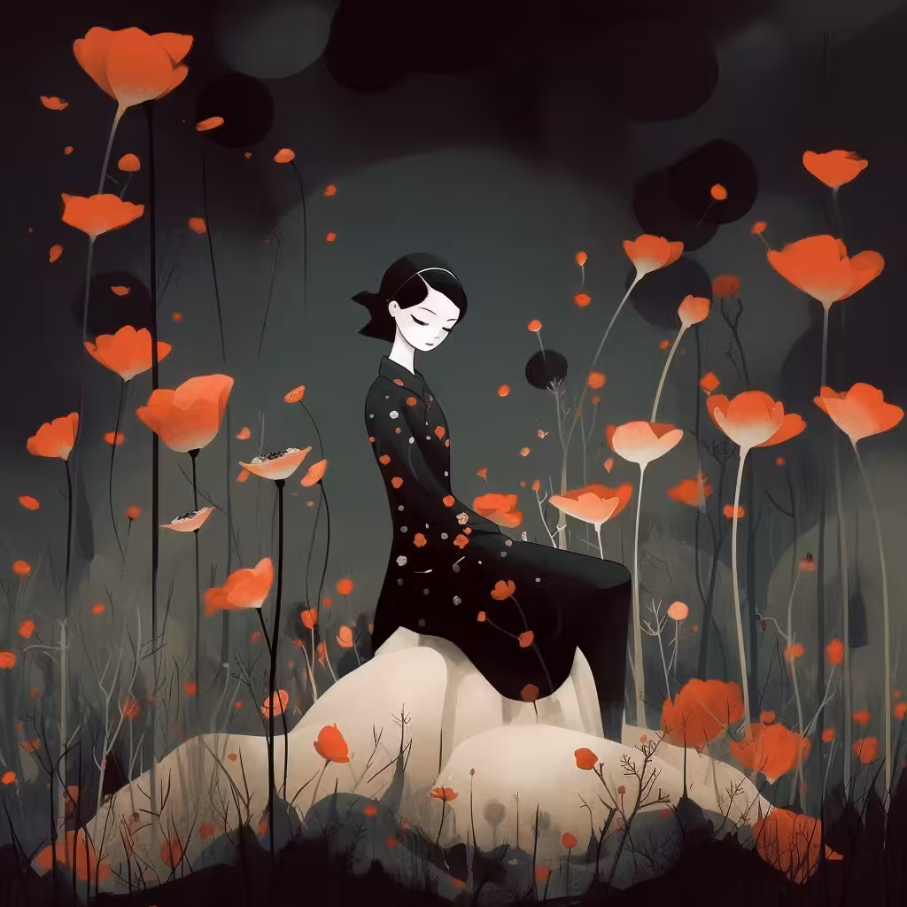 black flowers blossom 02