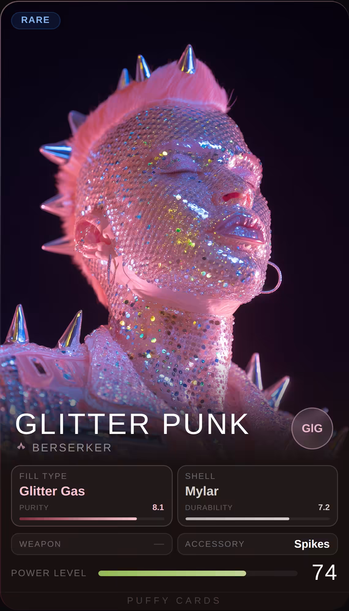 Puffy Cards: Glitter Punk
