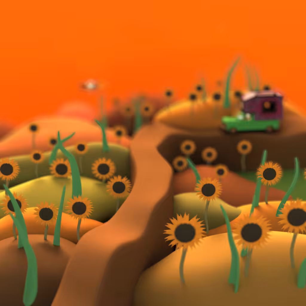 On the milky way : Sunflowers